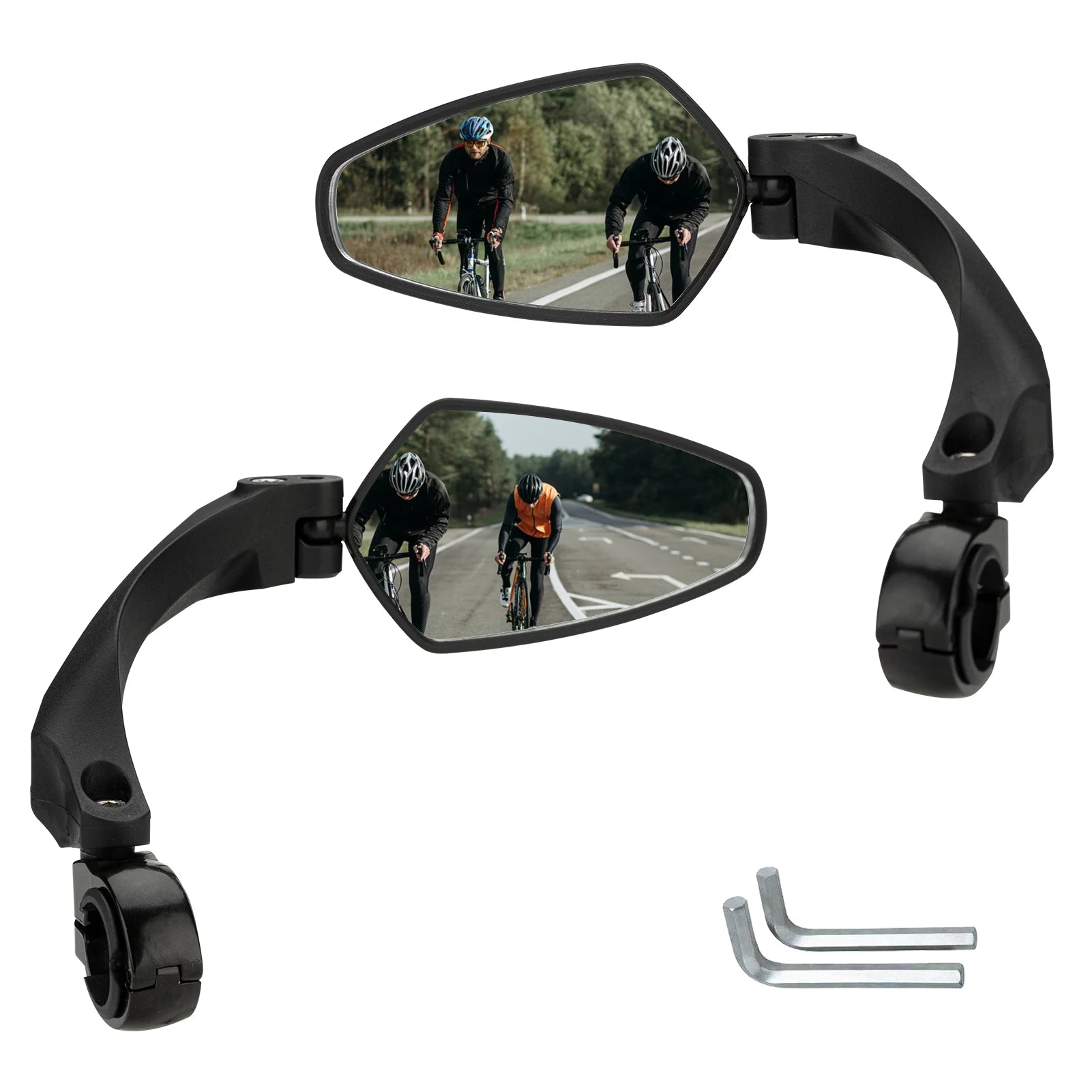 ROCKBROS Bike Handlebar Rear View Mirror with HD Anti-Glare Glass - ROCKBROS #Style_Left + Right
