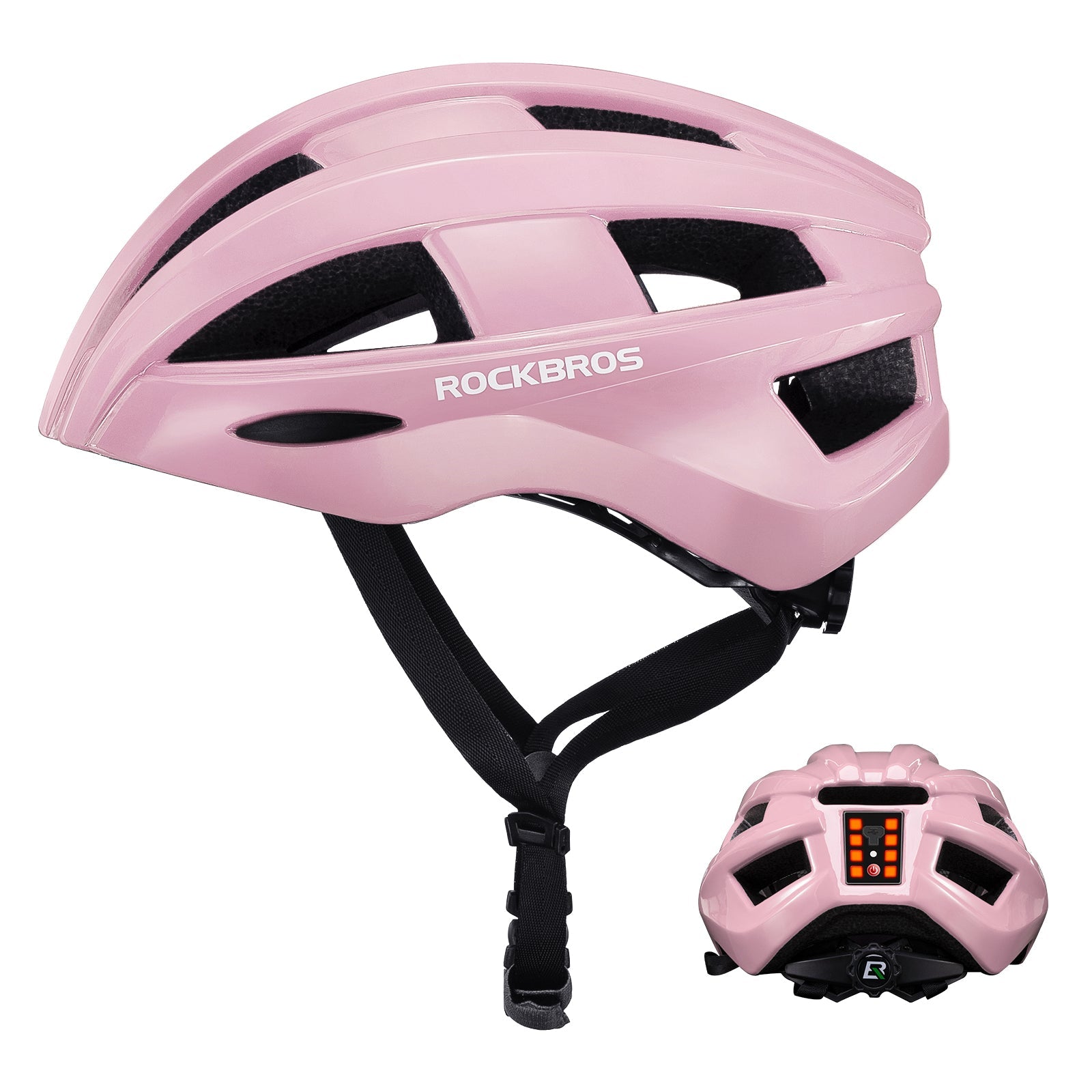 ROCKBROS Bicycle Helmet MTB Road Cycling Rear Light s Integrally-molded EPS+PC Ultralight #color_Pink