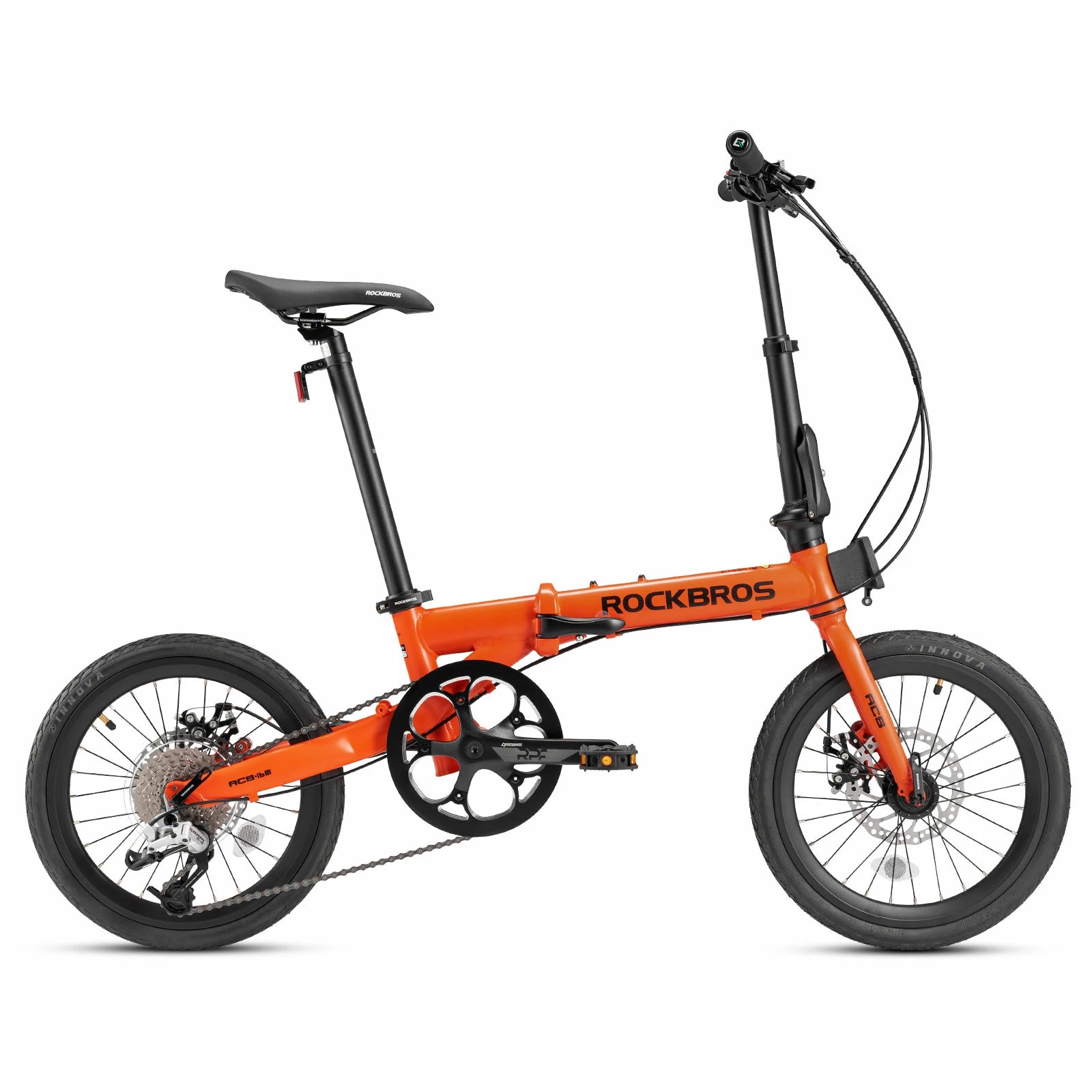 16 Inch Folding Bike 9 Speed #Color_Orange