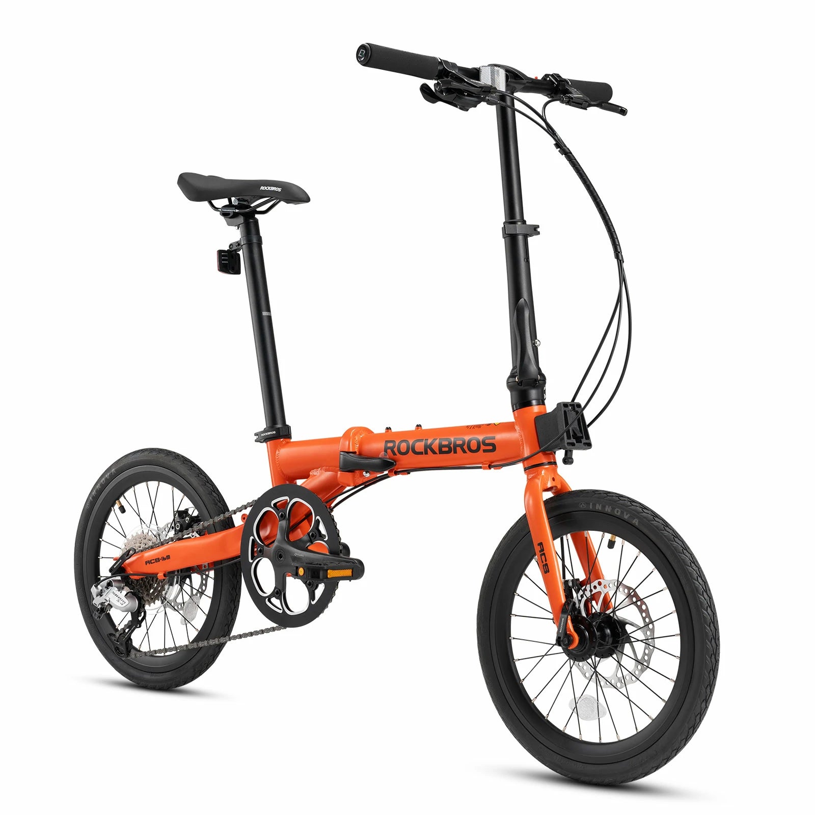 16 Inch Folding Bike 9 Speed #Color_Orange