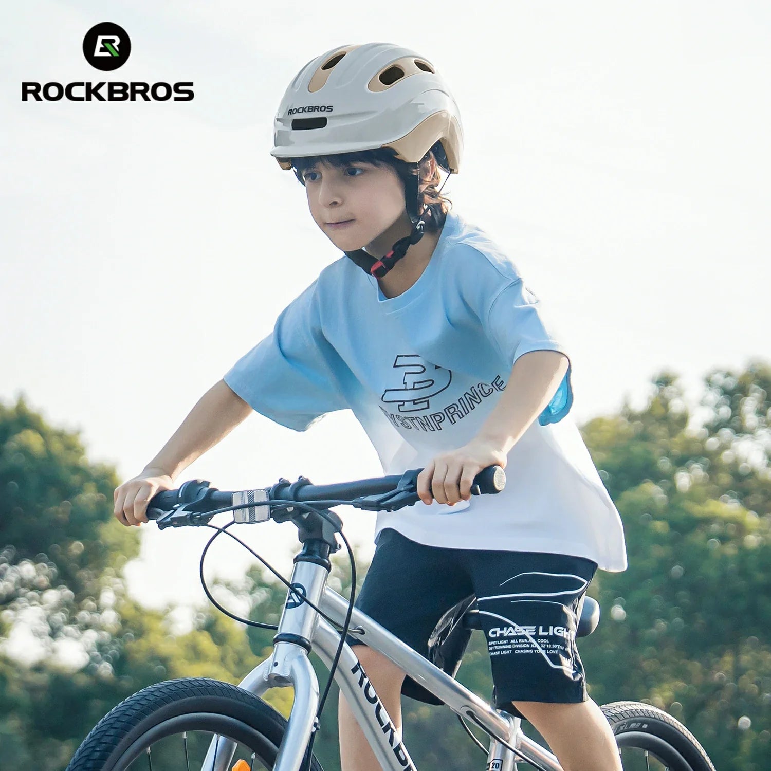 ROCKBROS colourful kids bike helmet with vibrant design, providing reliable protection, adjustable fit, and comfort for young riders.