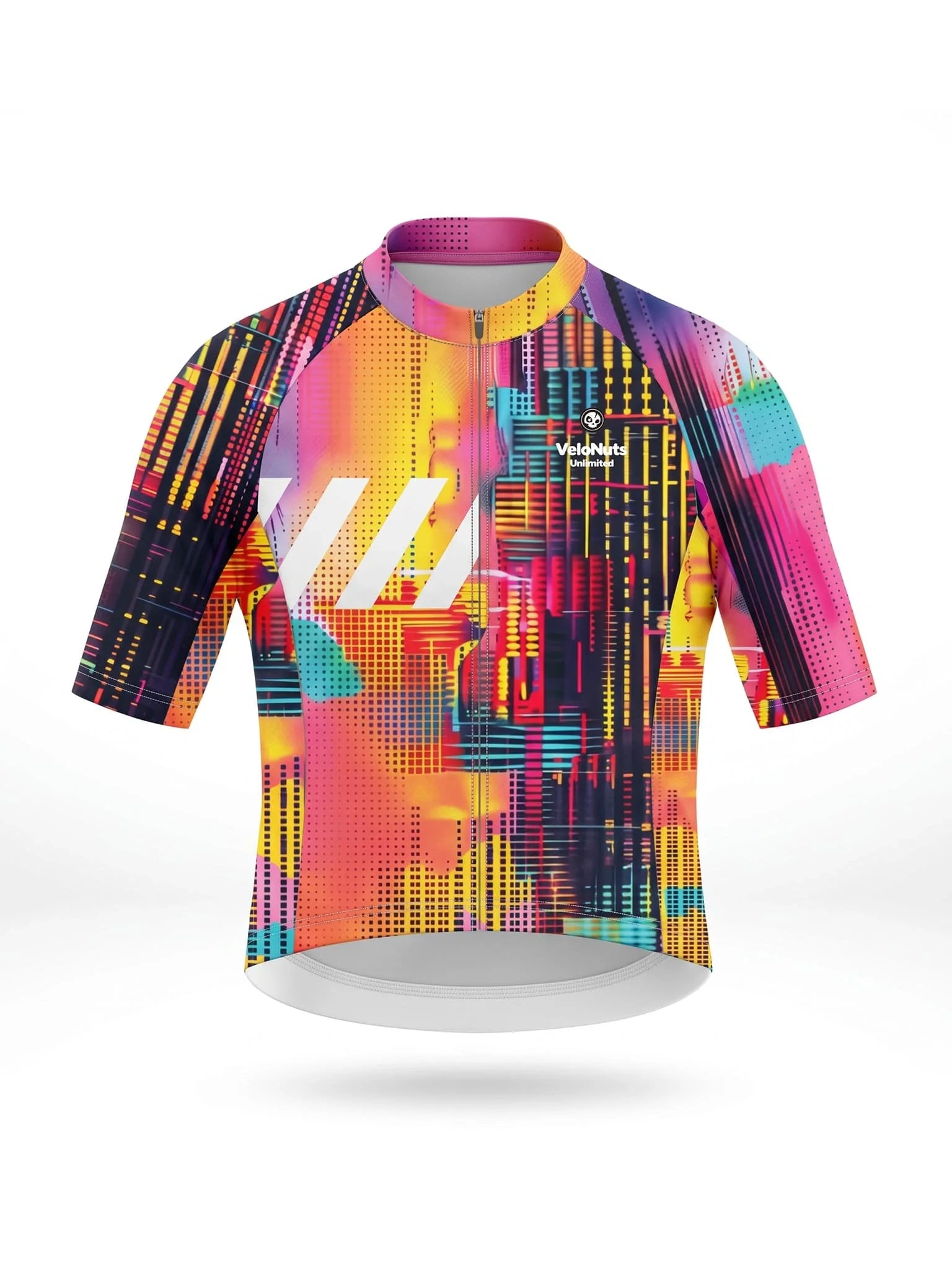 Women's Cycling Jersey Neon Condense#Type_Pink Skyline