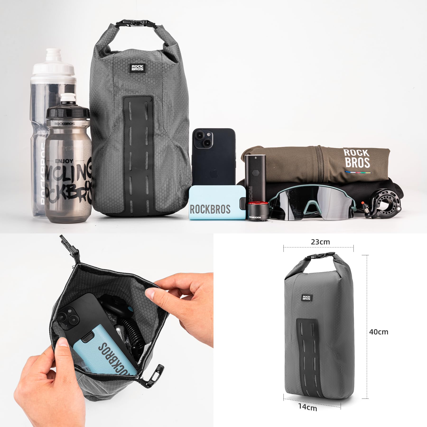 ROCKBROS Bike Waterproof 4L Front Fork Bag with Bike Rack - ROCKBROS