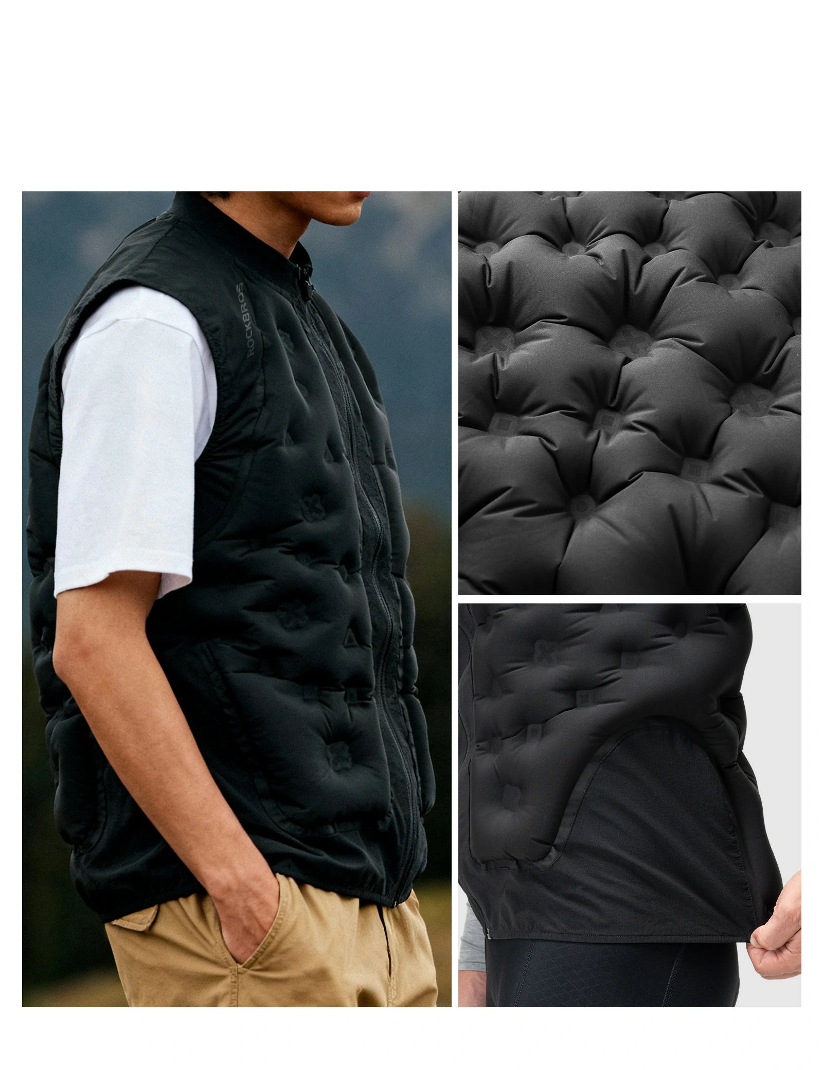 Lightweight Thermal Cycling Gilet with 3D Air-Layer Insulation