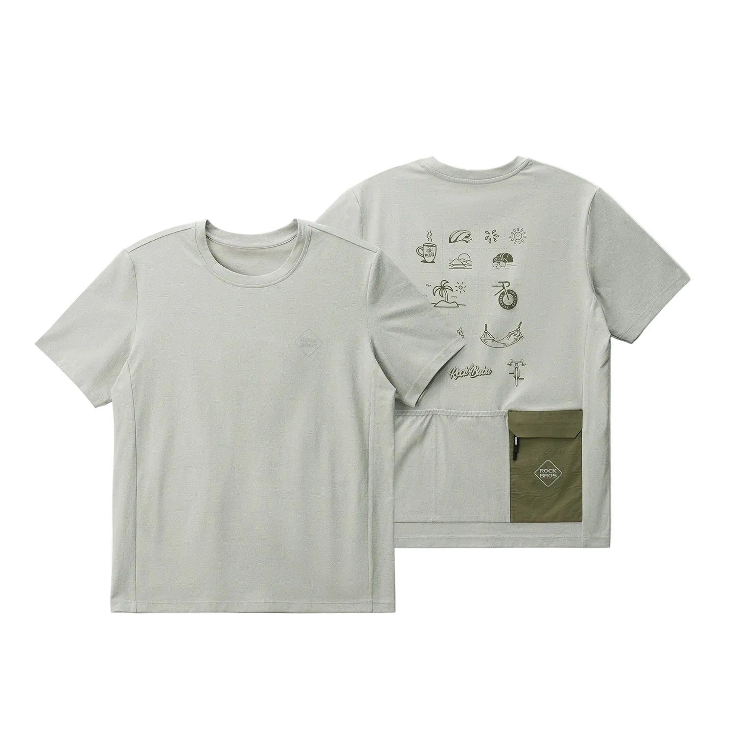 Men's Casual Cycling Jersey with Mesh Panels & Rear Pockets#colo_gray