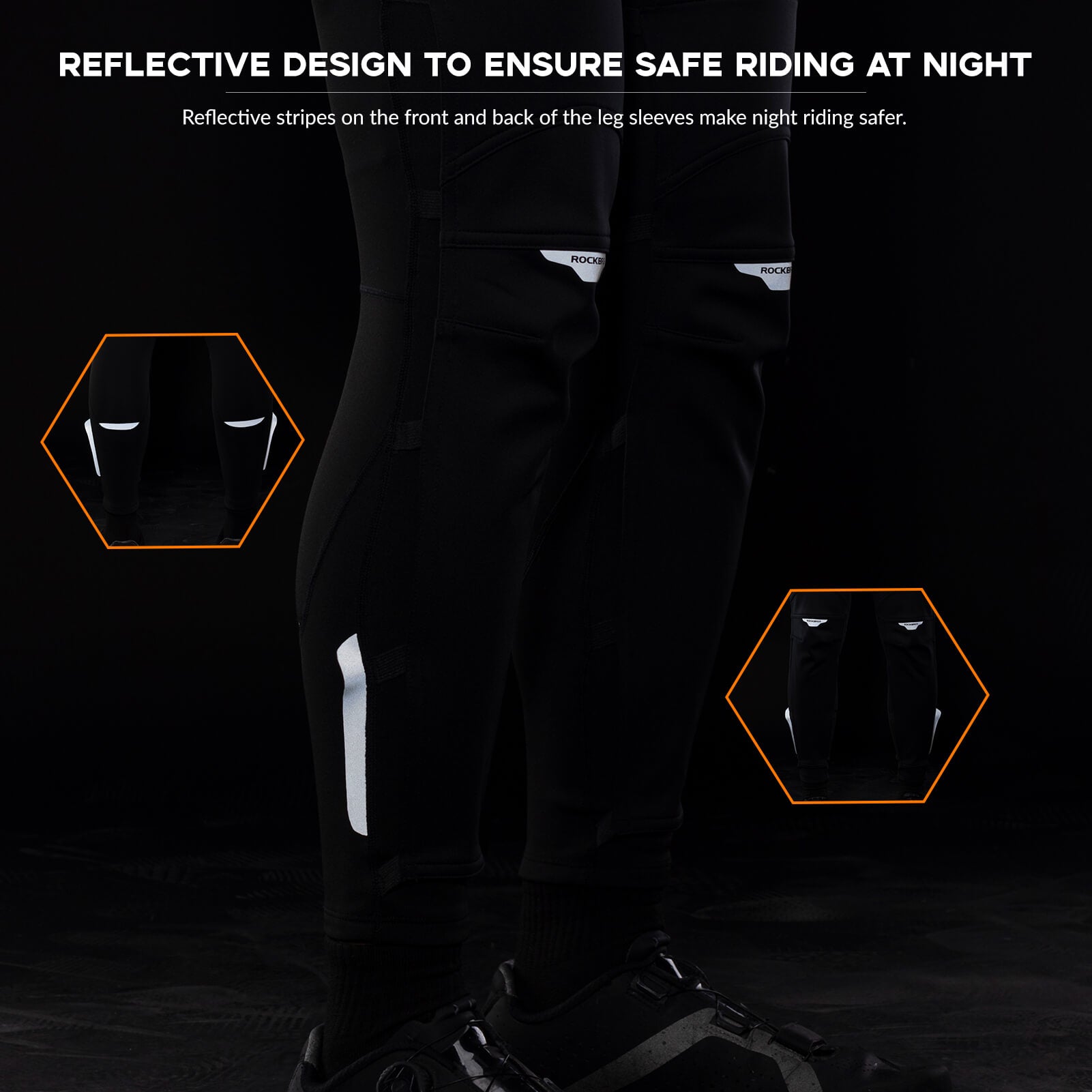 ROCKBROS Windproof Knee Warmers with Anti-Slip Protection for Cycling Leg