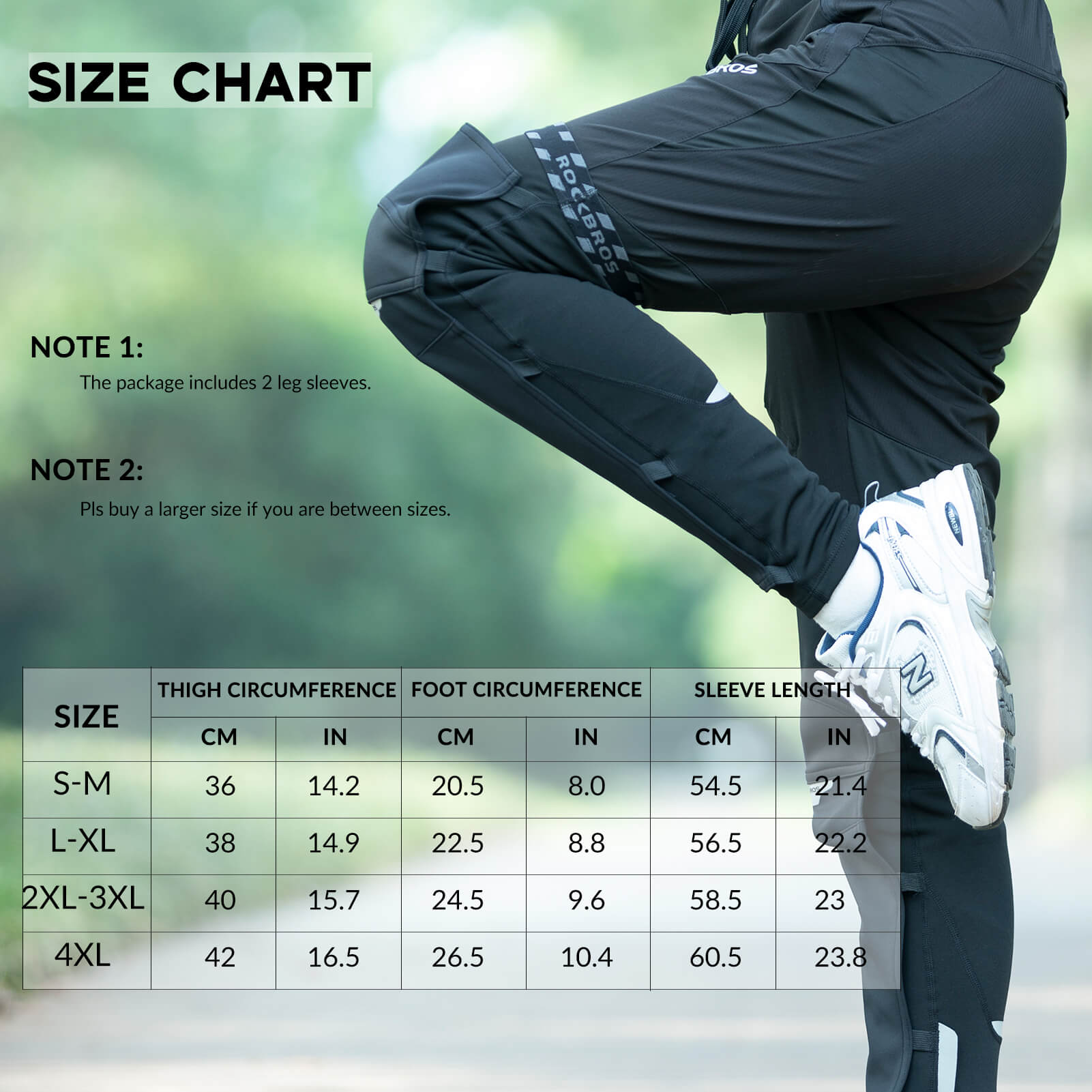 ROCKBROS Windproof Knee Warmers with Anti-Slip Protection for Cycling Leg