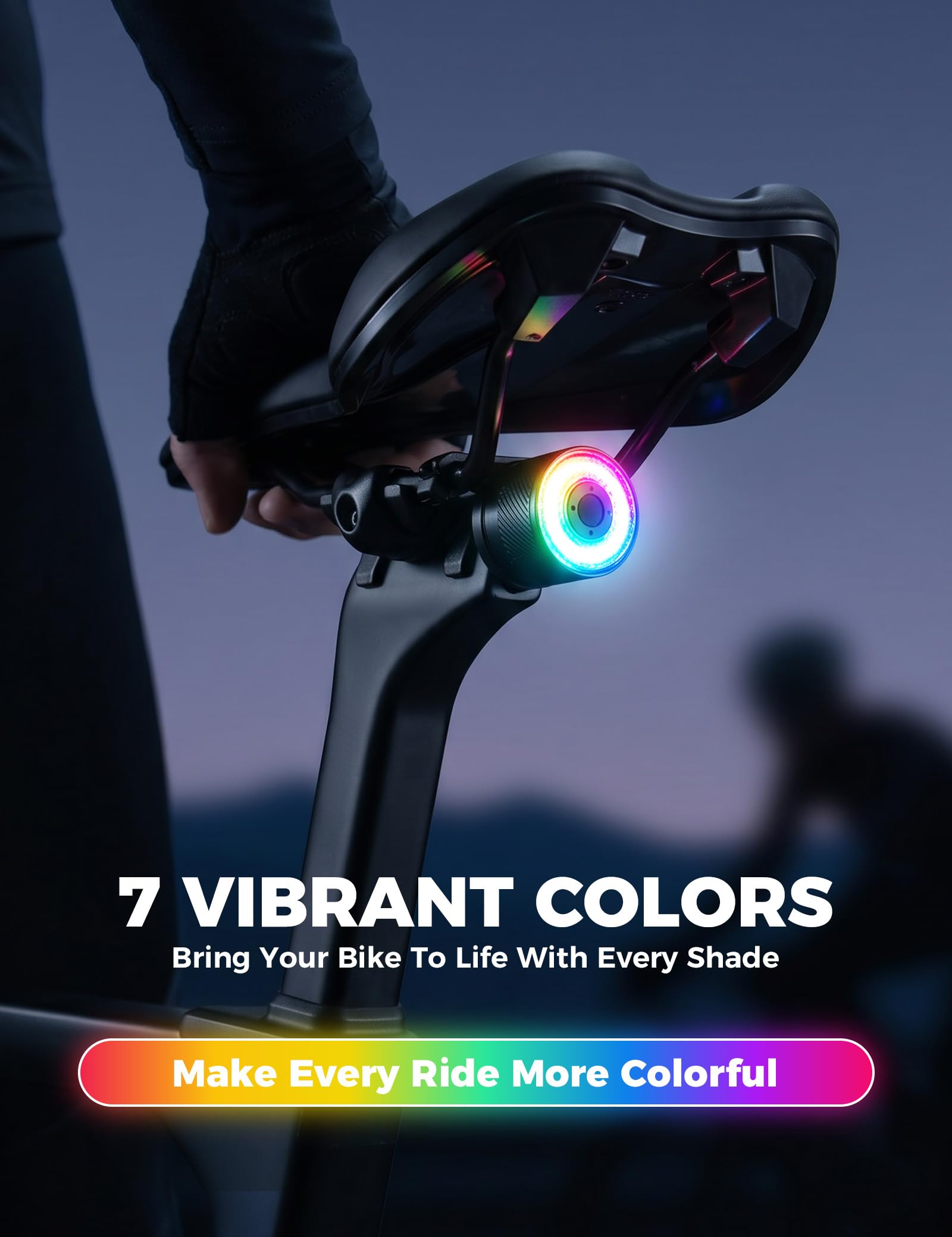 Smart rear bike light detail view