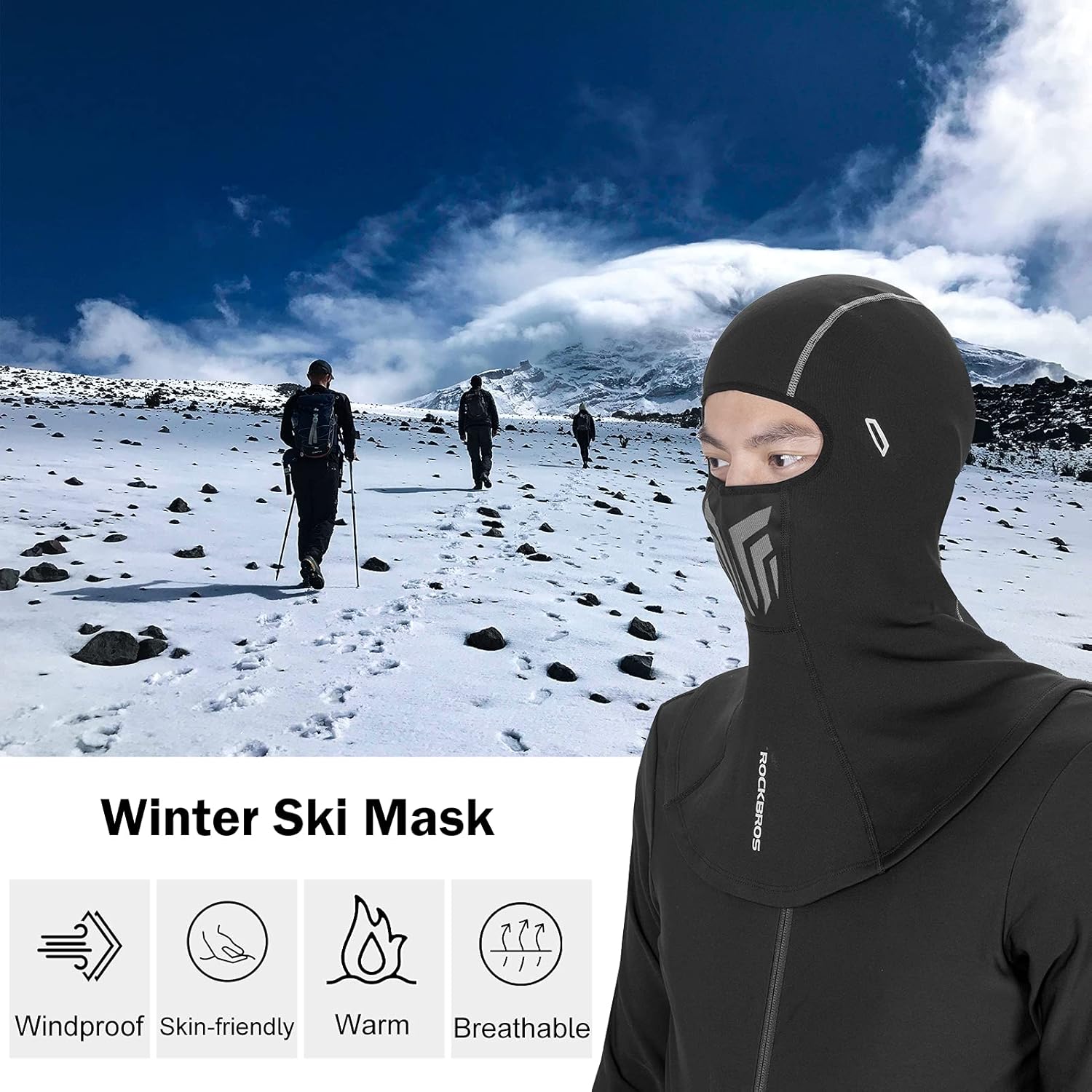 ROCKBROS Balaclava Lightweight UV Protection Face Cover #Style_Long