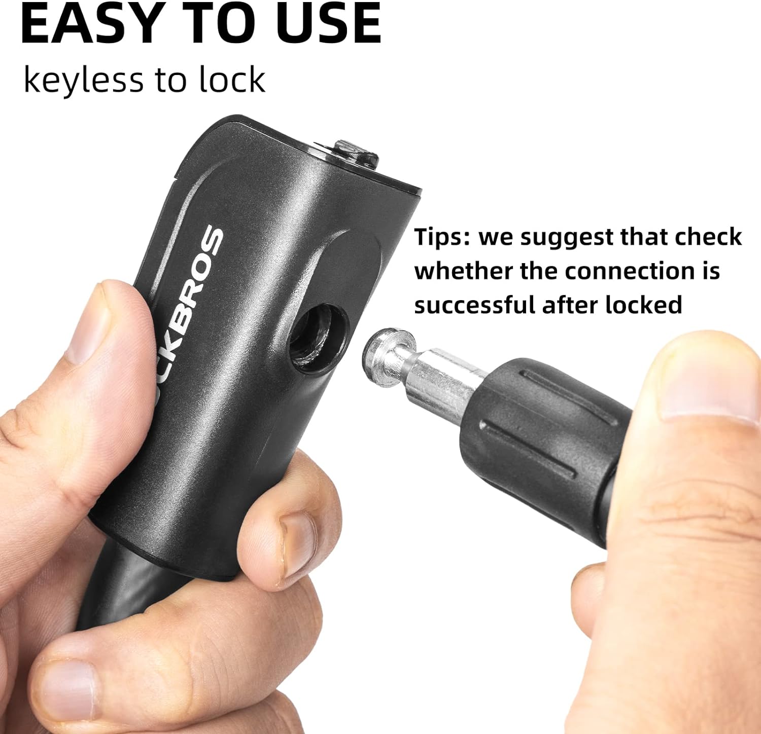 ROCKBROS 4ft Bike Cable Lock - Secure, Lightweight with Mounting Bracket#Color_Charcoal Black