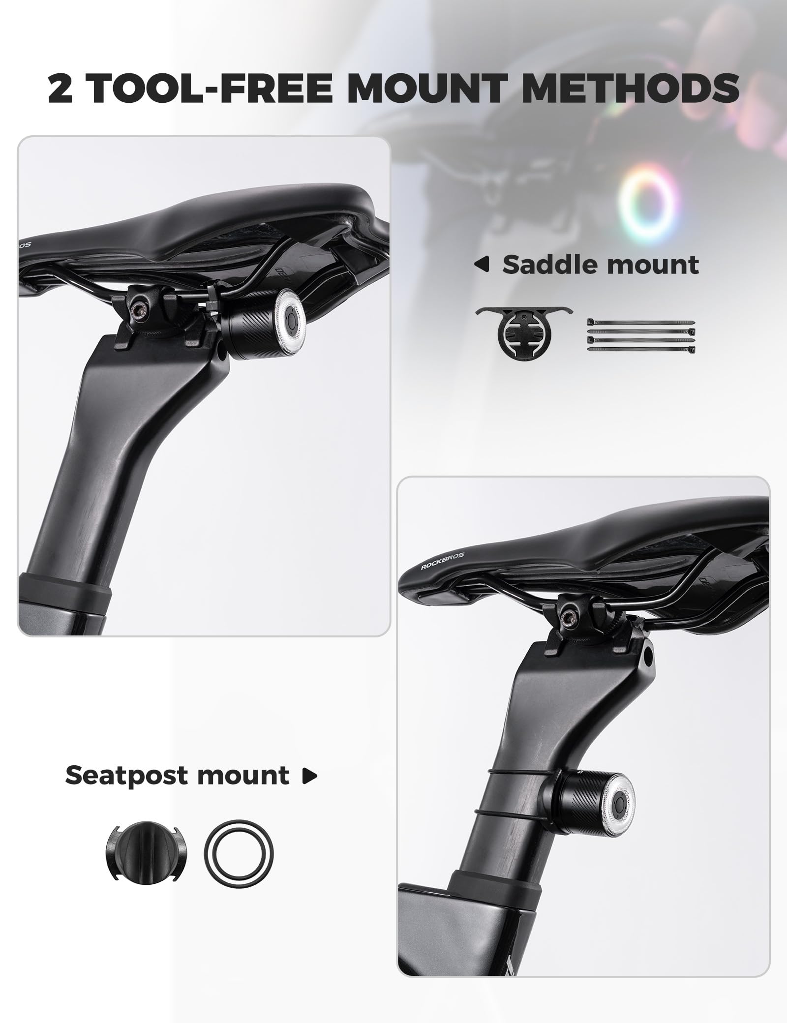 Smart rear bike light detail view
