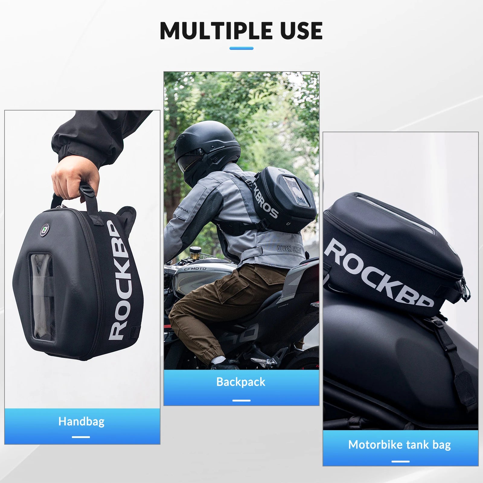 7L Motorcycle Tank Bag with Touch Screen Phone Holder