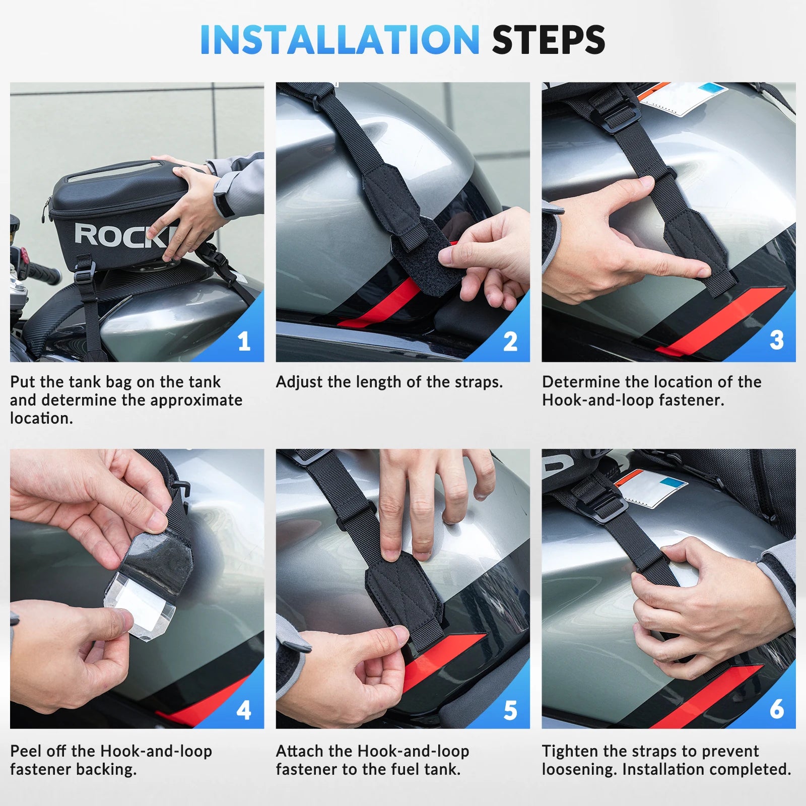 7L Motorcycle Tank Bag with Touch Screen Phone Holder