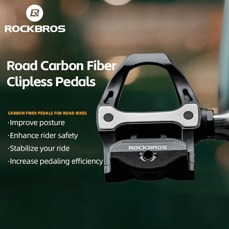 Carbon Fiber SPD Clipless Pedals for Road Bikes 9/16''