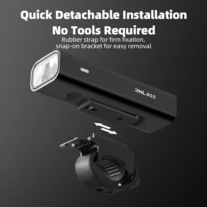 ROCKBROS Bike Light 800 Lumens USB Rechargeable Bike Headlight Super Bright #Type_RHL800