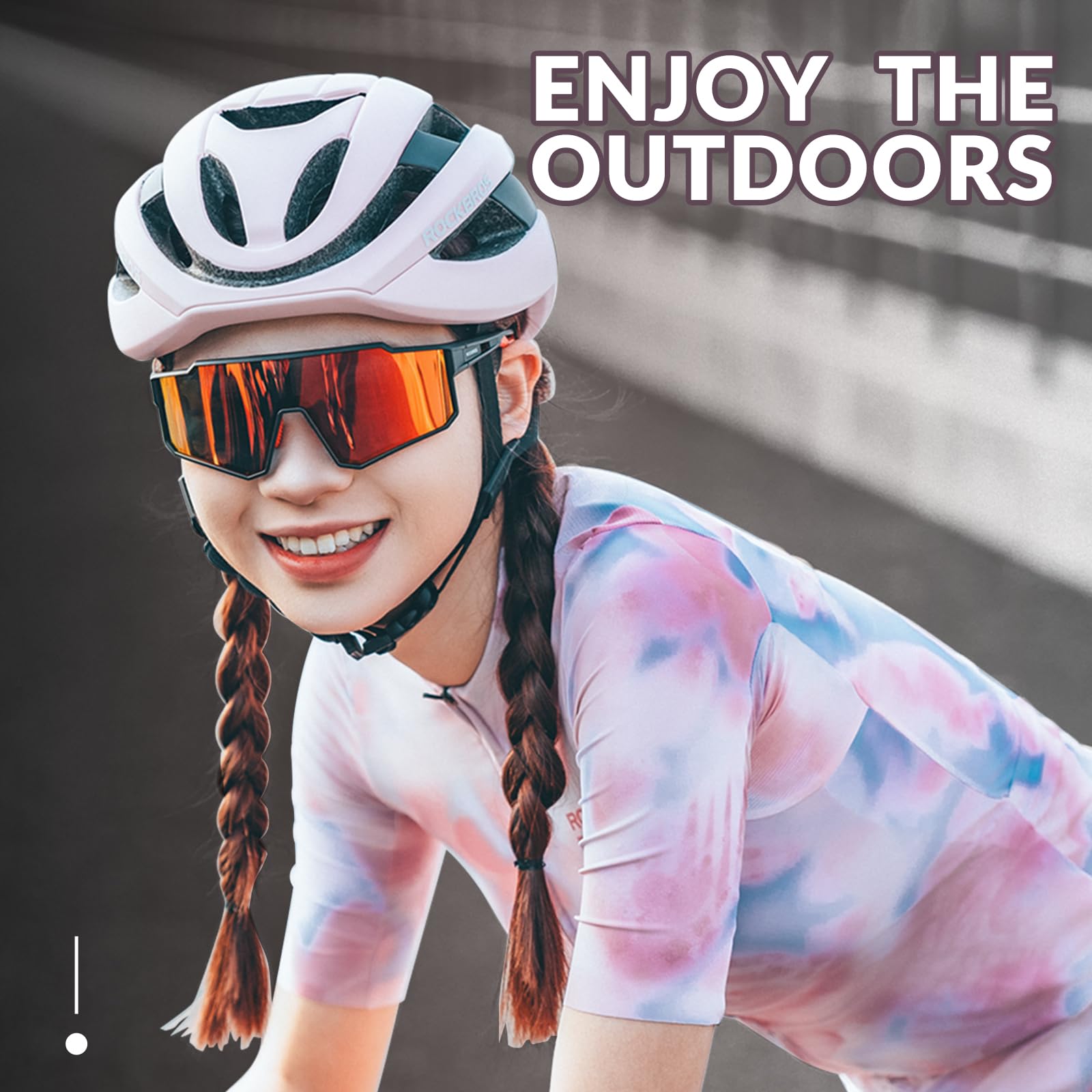 ROCKBROS Sports Sunglasses UV400 Protection Cycling Glasses with TR90 Frame #Style_Black Polarized Lense