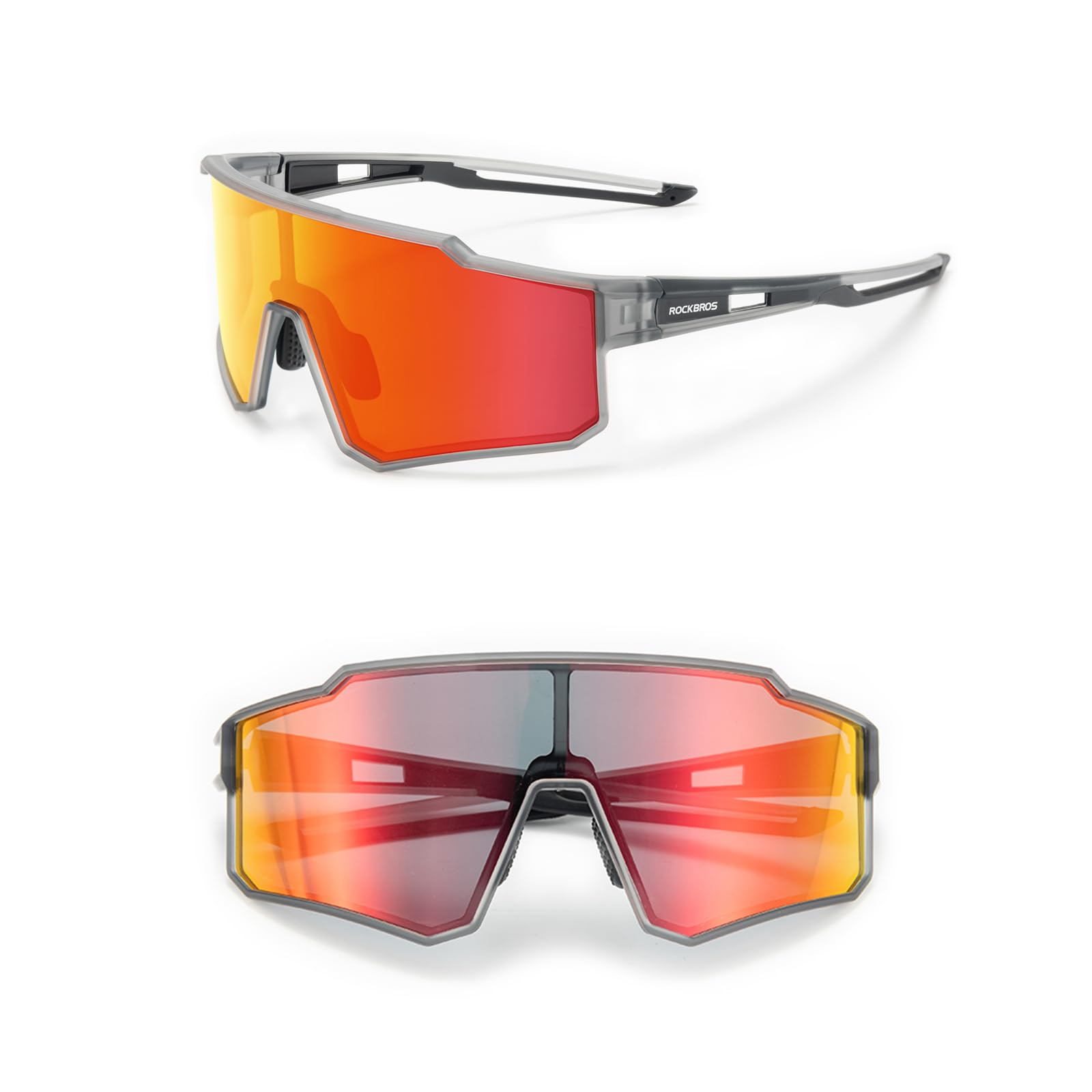 ROCKBROS Sports Sunglasses UV400 Protection Cycling Glasses with TR90 Frame #Style_Gray Polarized Lense