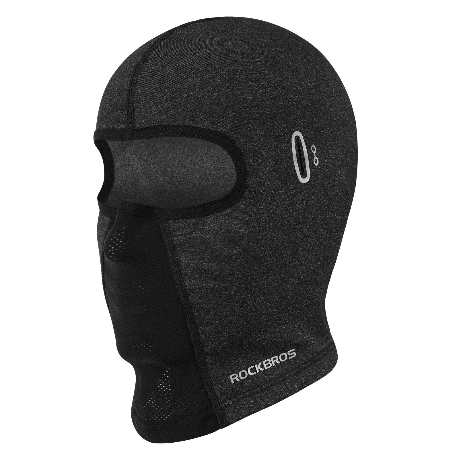 ROCKBROS Windproof Balaclava Winter Face Cover  Thermal Fleece Neck Warmer #Style_Grey-With holes for glasses