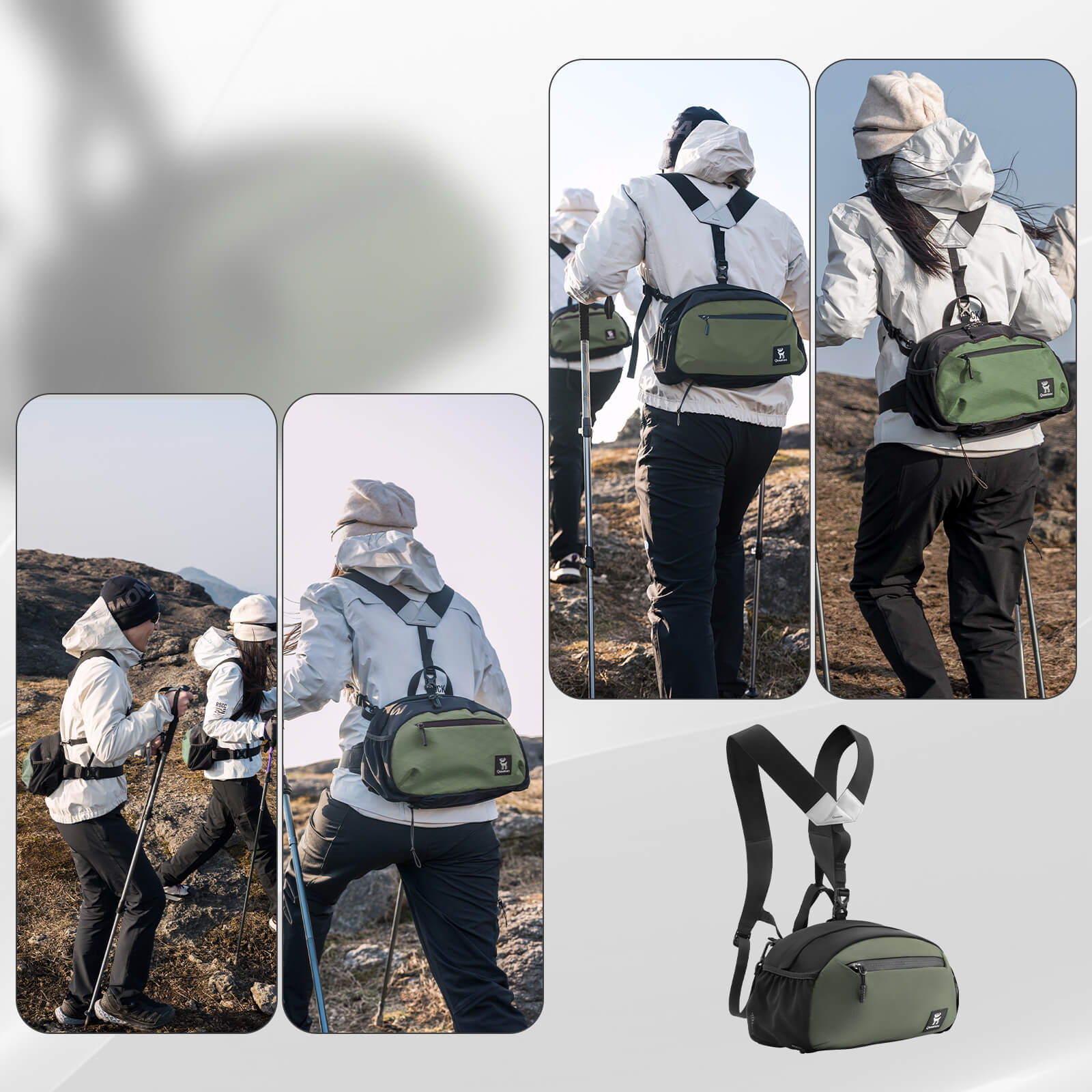 Qunature Bike Backpack/Travel Waist Bag 7.9L – Versatile Carry for Every Adventure!