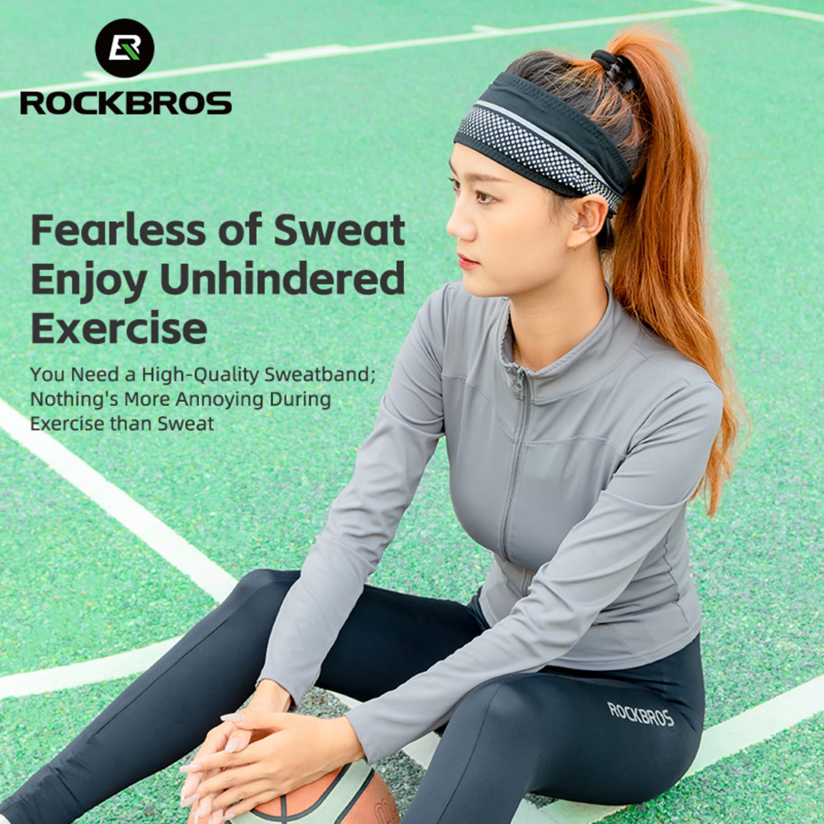 ROCKBROS Reflective Sports Sweat Band - Stay Cool & Visible