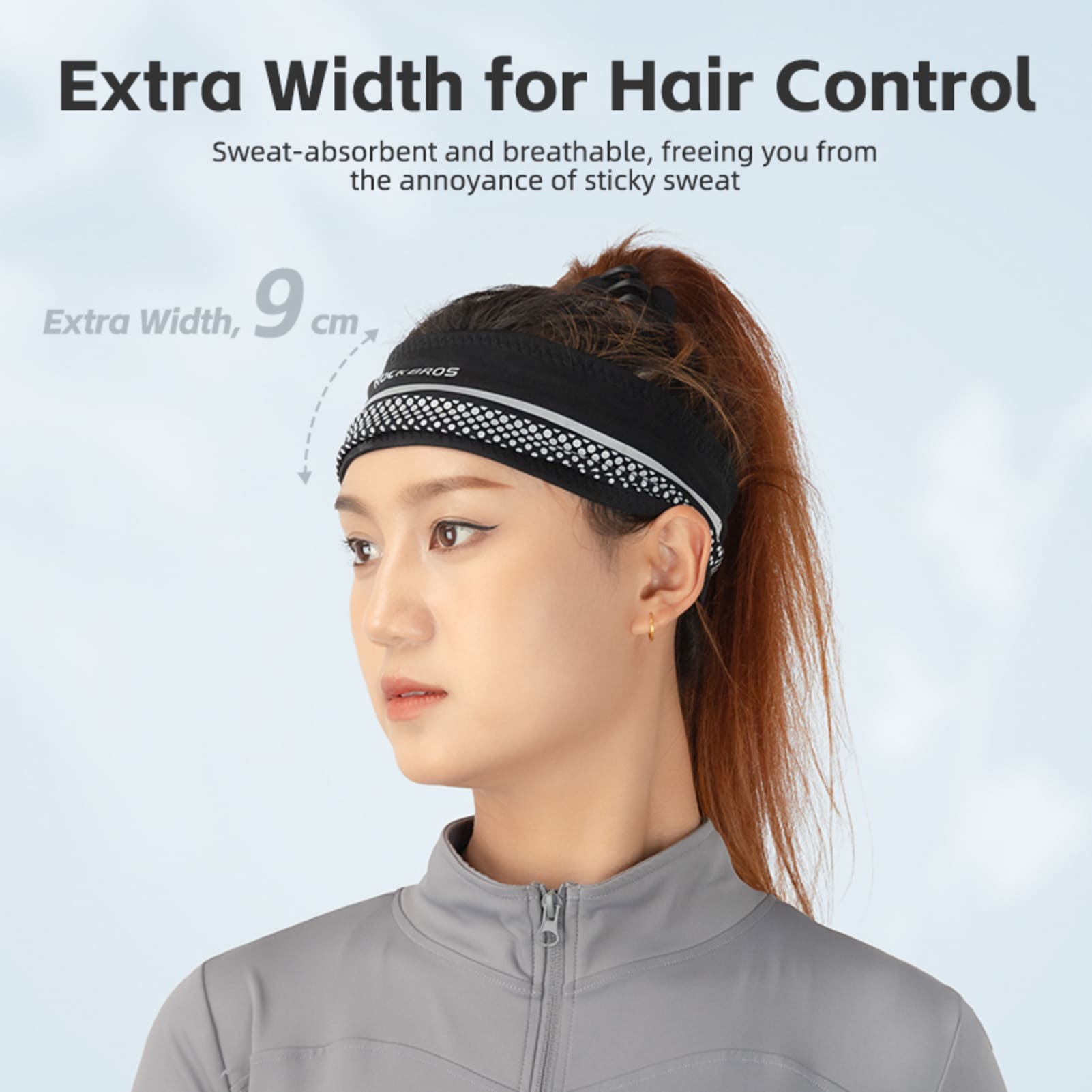 ROCKBROS Reflective Sports Sweat Band - Stay Cool & Visible
