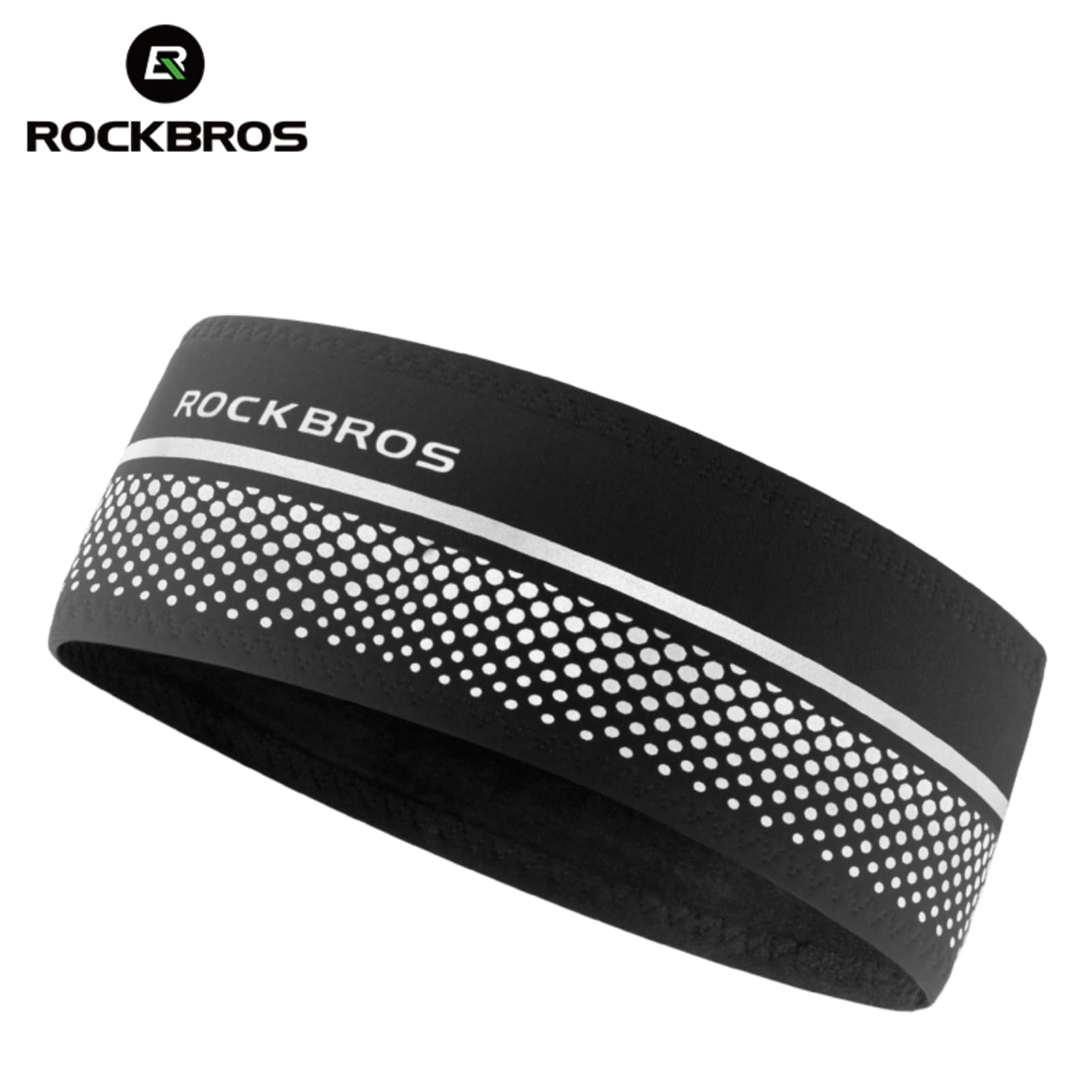 ROCKBROS Reflective Sports Sweat Band - Stay Cool & Visible #Color_Black