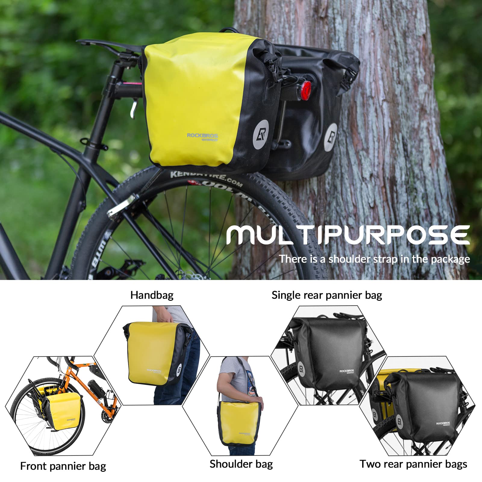 ROCKBROS 100% Waterproof Cycling Pannier Bag 10-12L