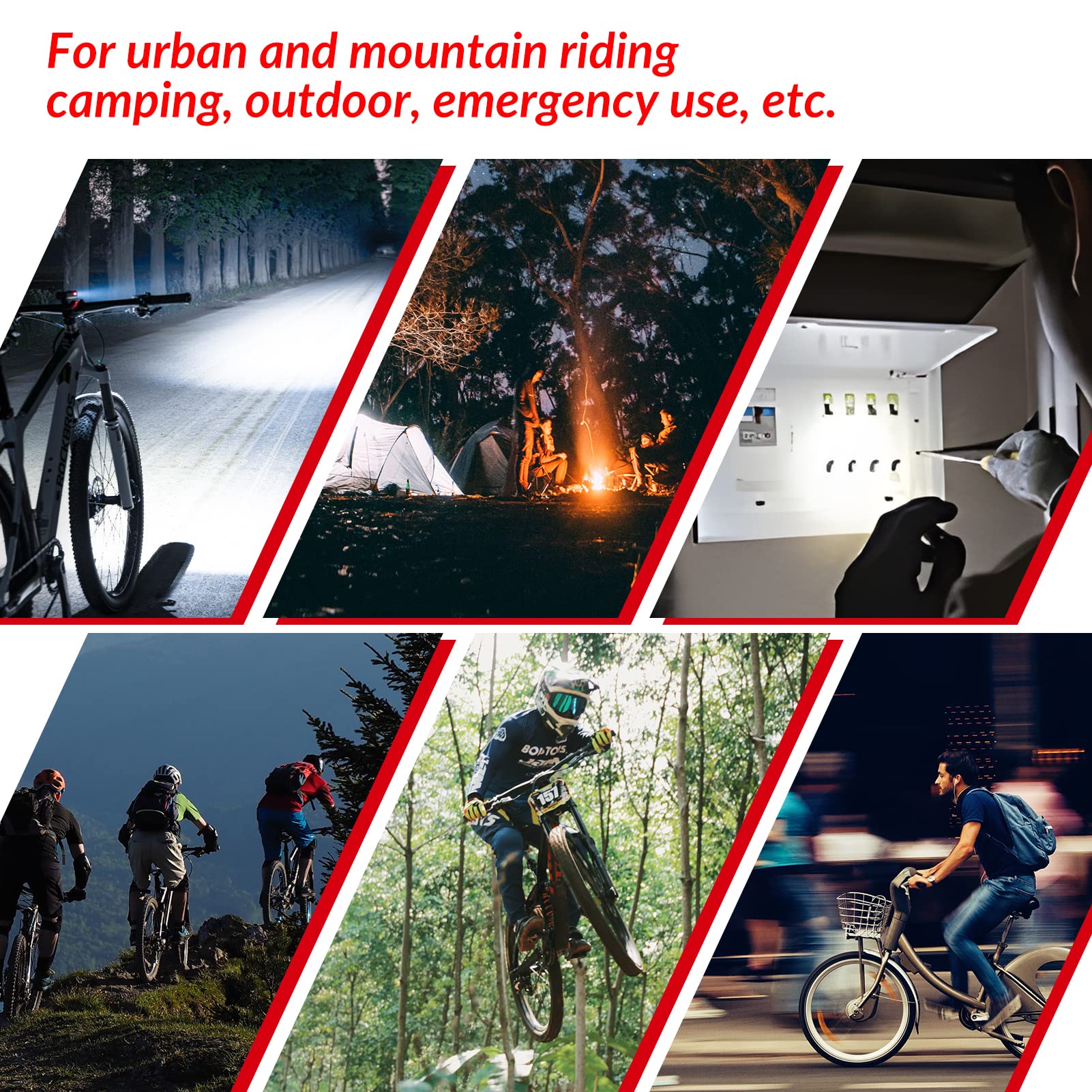 ROCKBROS Bike Light 600 Lumens USB Rechargeable Bike Headlight Super Bright #Type_RHL400