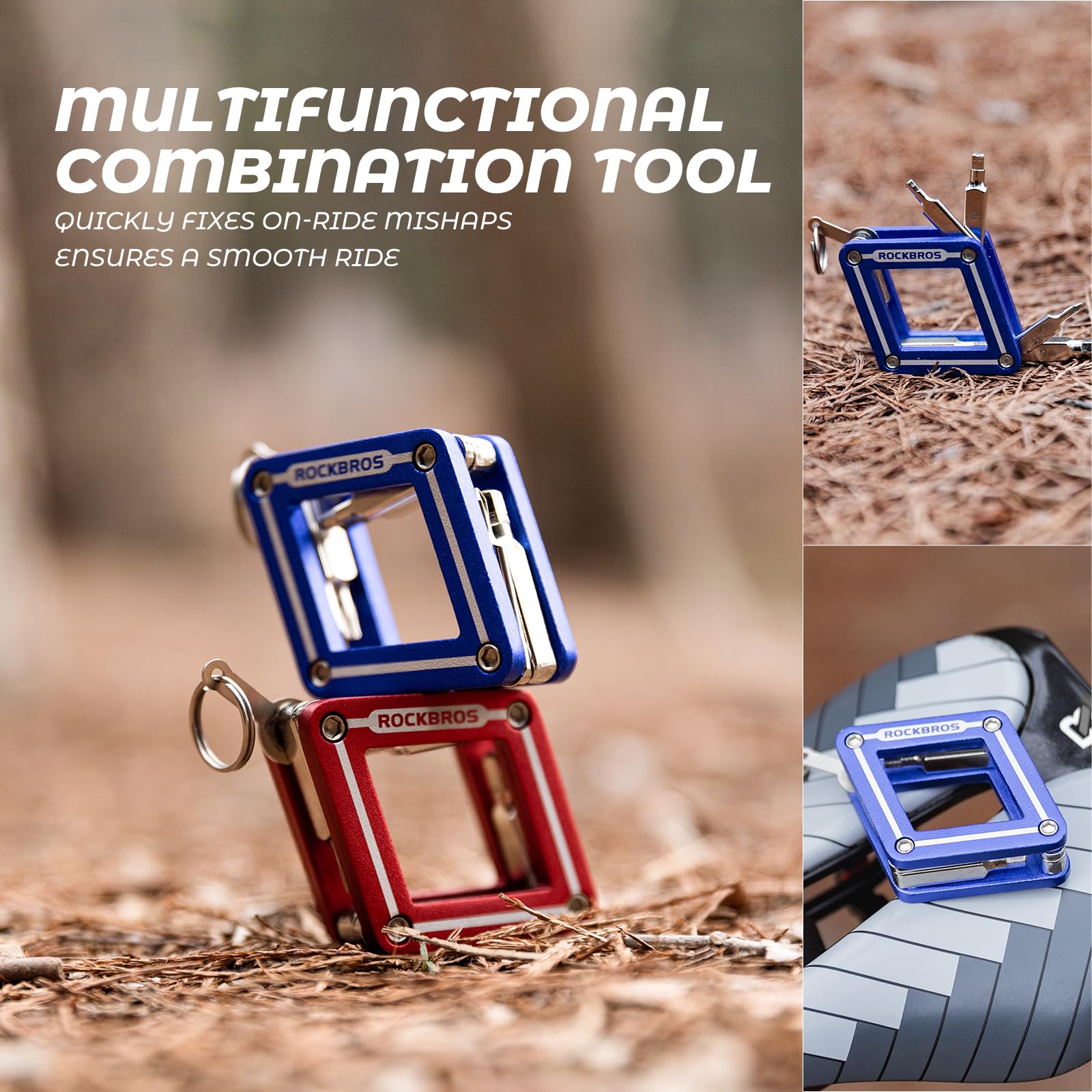 ROCKBROS 8 in 1 Mini Multi-Tools Set Foldable Repair Tool Kit
