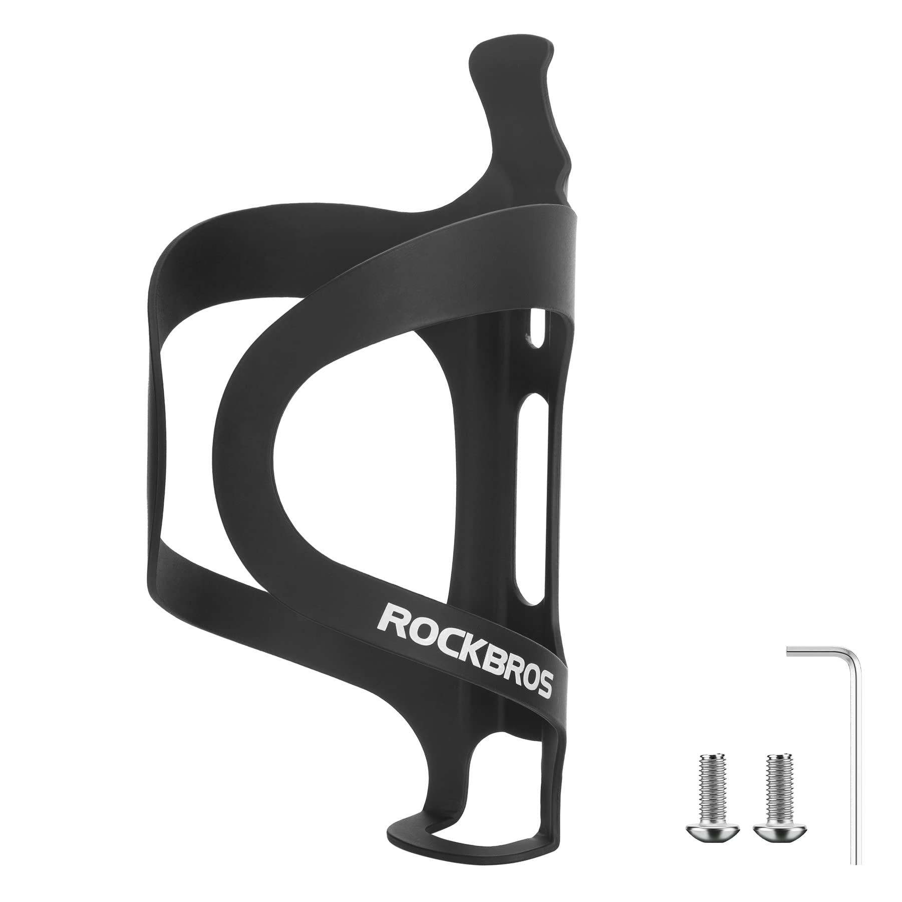 ROCKBROS Aluminum Alloy Lightweight Drinking Bottle Cage for MTB Road Bike #Color_Black