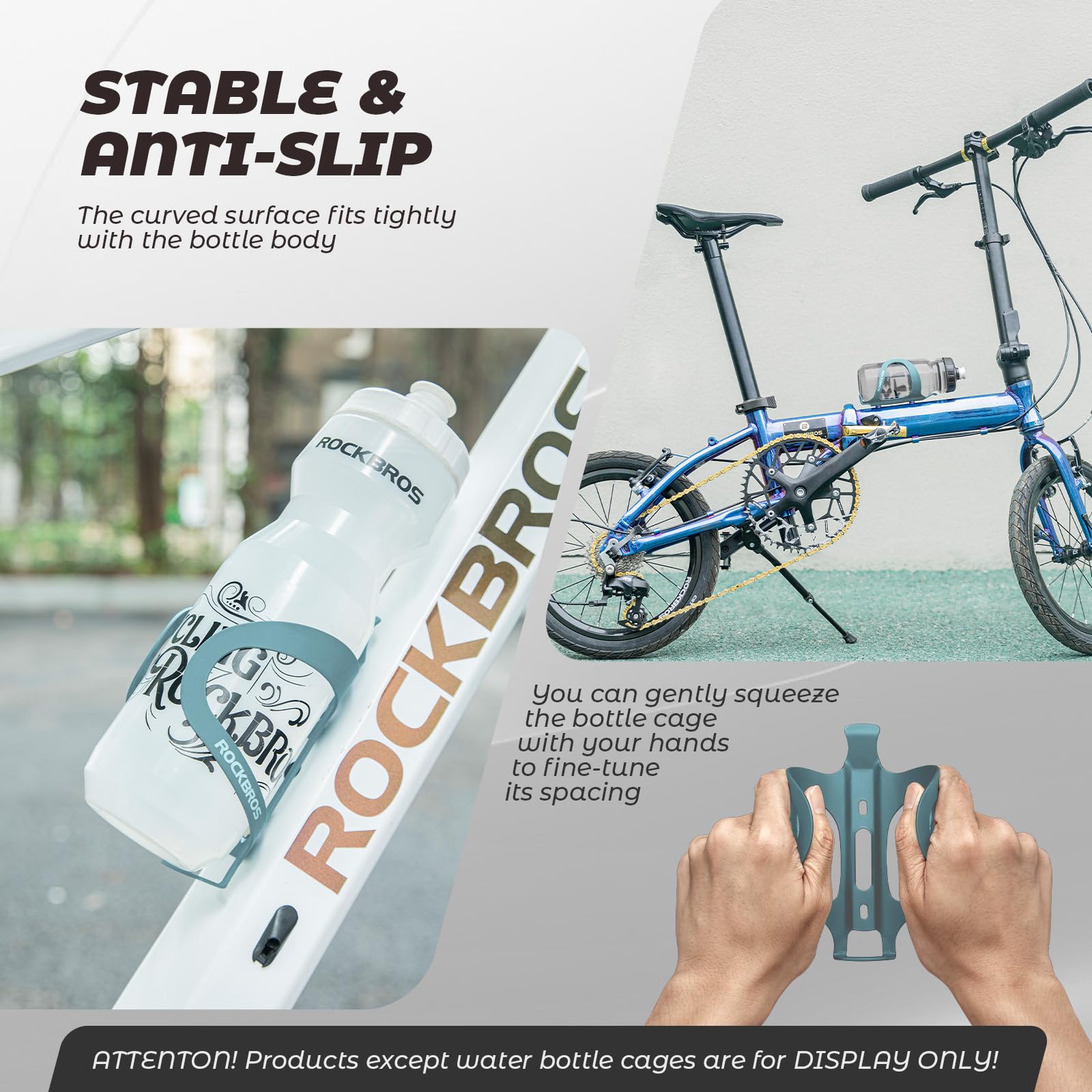 ROCKBROS Aluminum Alloy Lightweight Drinking Bottle Cage for MTB Road Bike #Color_Blue