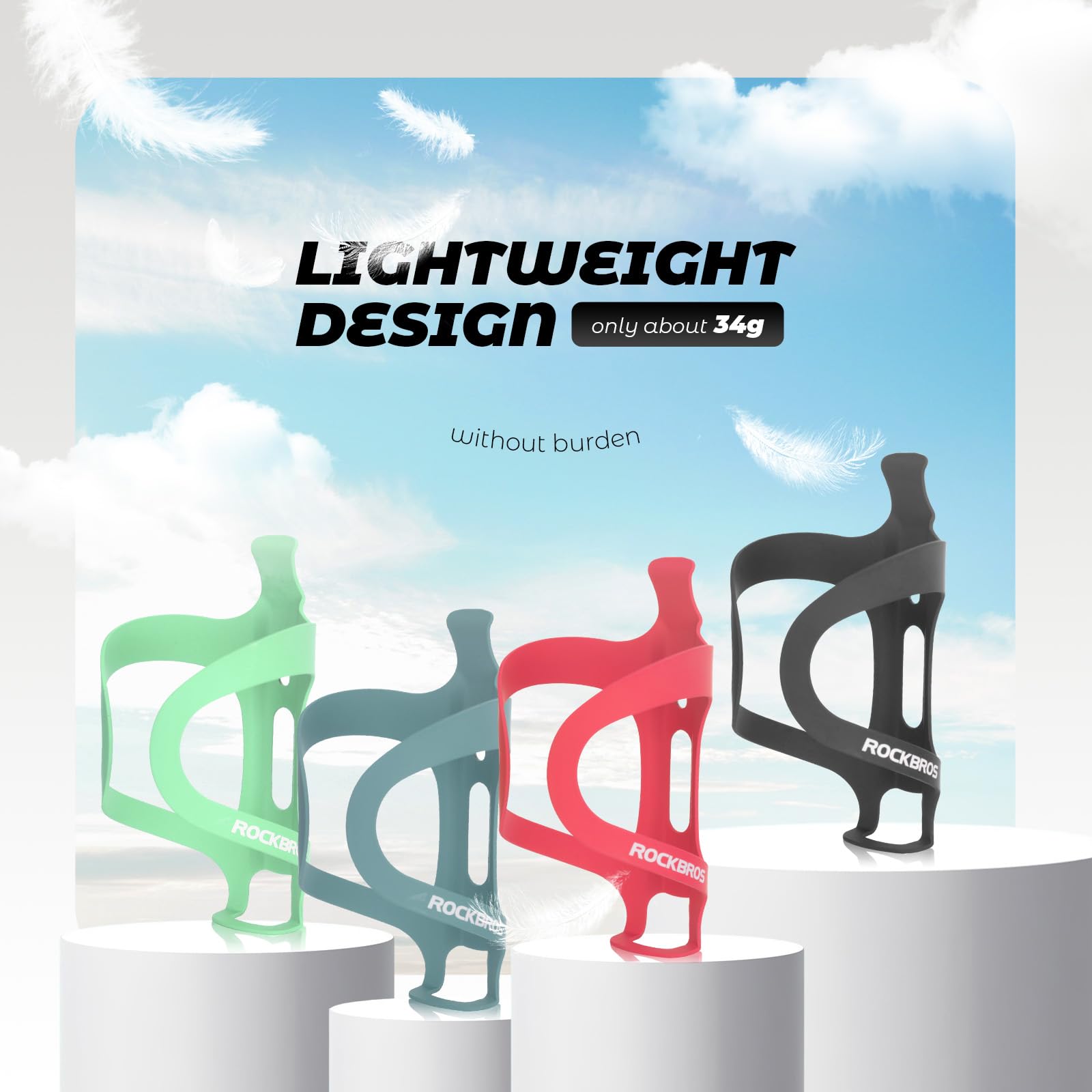 ROCKBROS Aluminum Alloy Lightweight Drinking Bottle Cage for MTB Road Bike #Color_Green