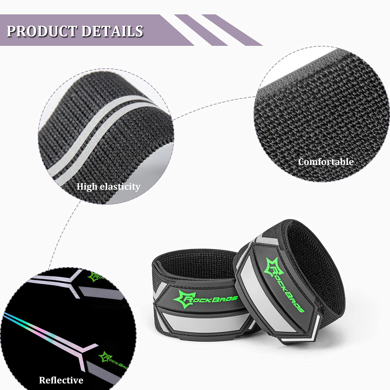 ROCKBROS Ankle Blousing with Hook & Loop for Cycling Walking & Running