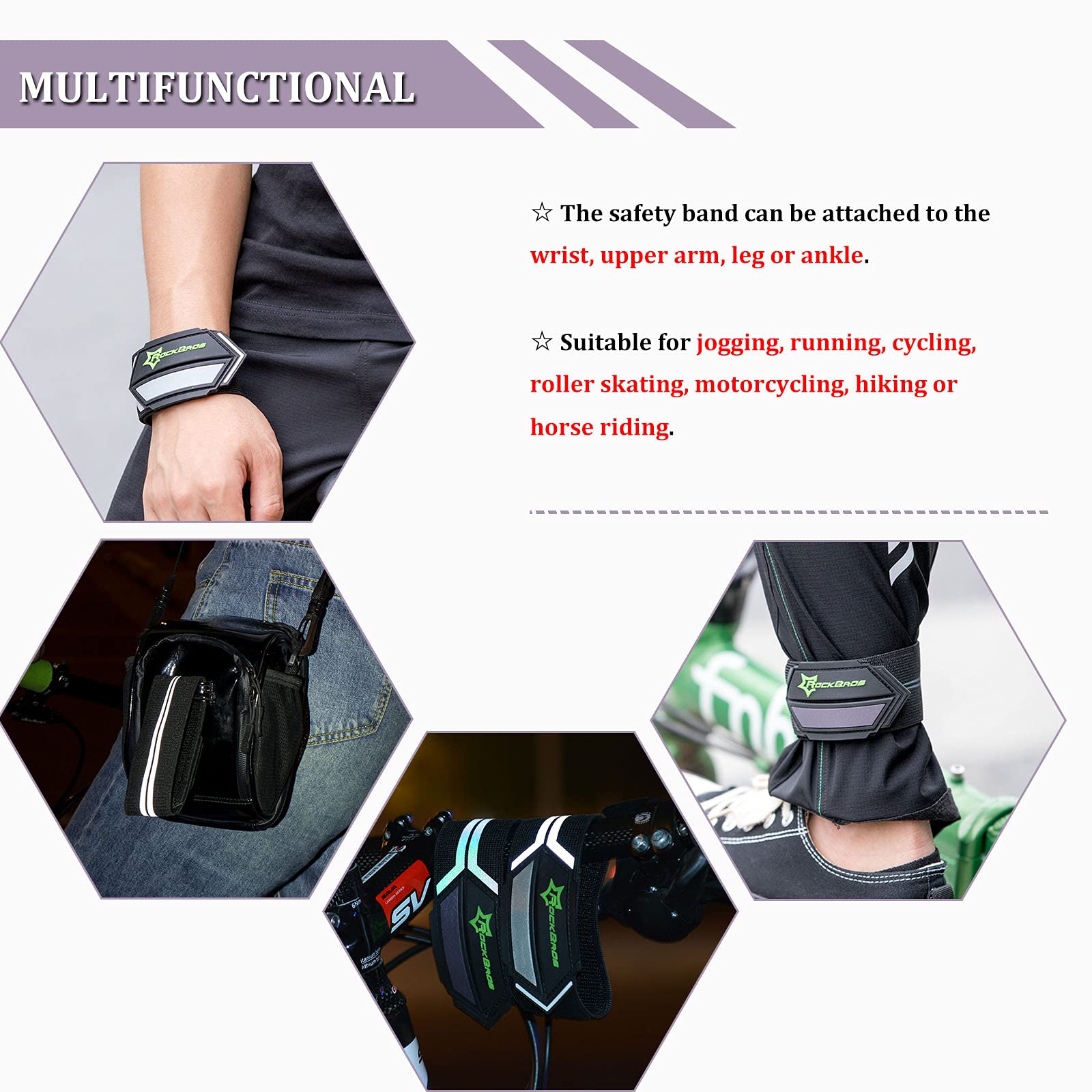 ROCKBROS Ankle Blousing with Hook & Loop for Cycling Walking & Running
