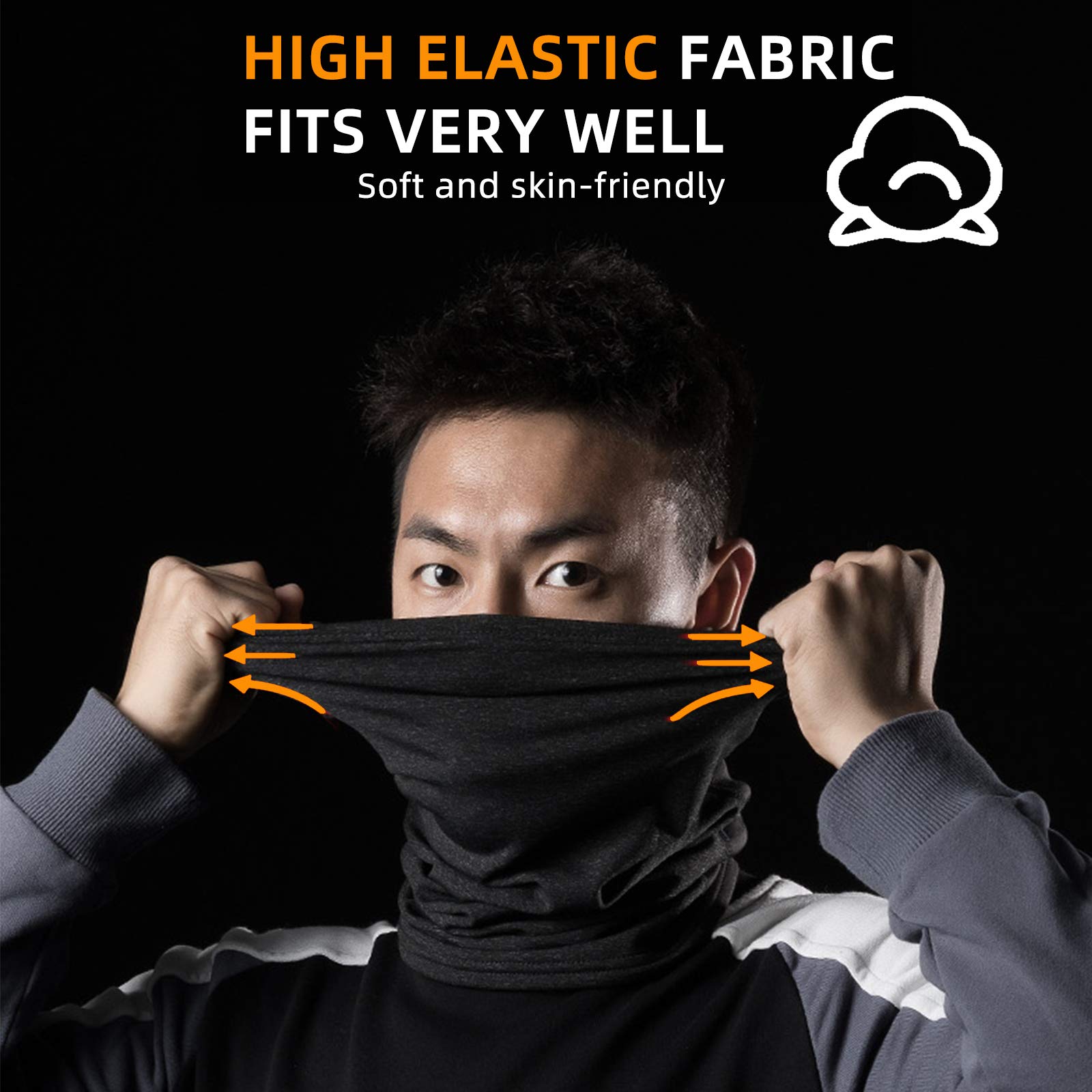 ROCKBROS Balaclava Face Masks Neck Warmer Multifunctional Windproof #Color_Grey