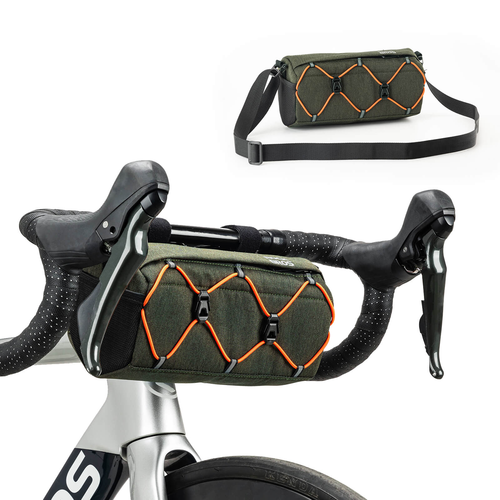 ROCKBROS Handlebar Bag 2.2L – Smart Storage On-The-Go! #Color_Dark Green