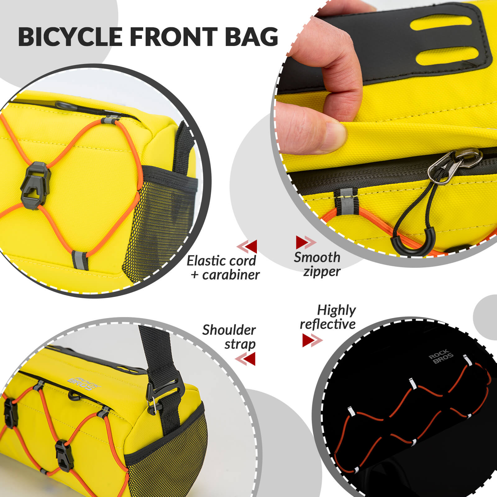 ROCKBROS Handlebar Bag 2.2L – Smart Storage On-The-Go! #Color_Yellow