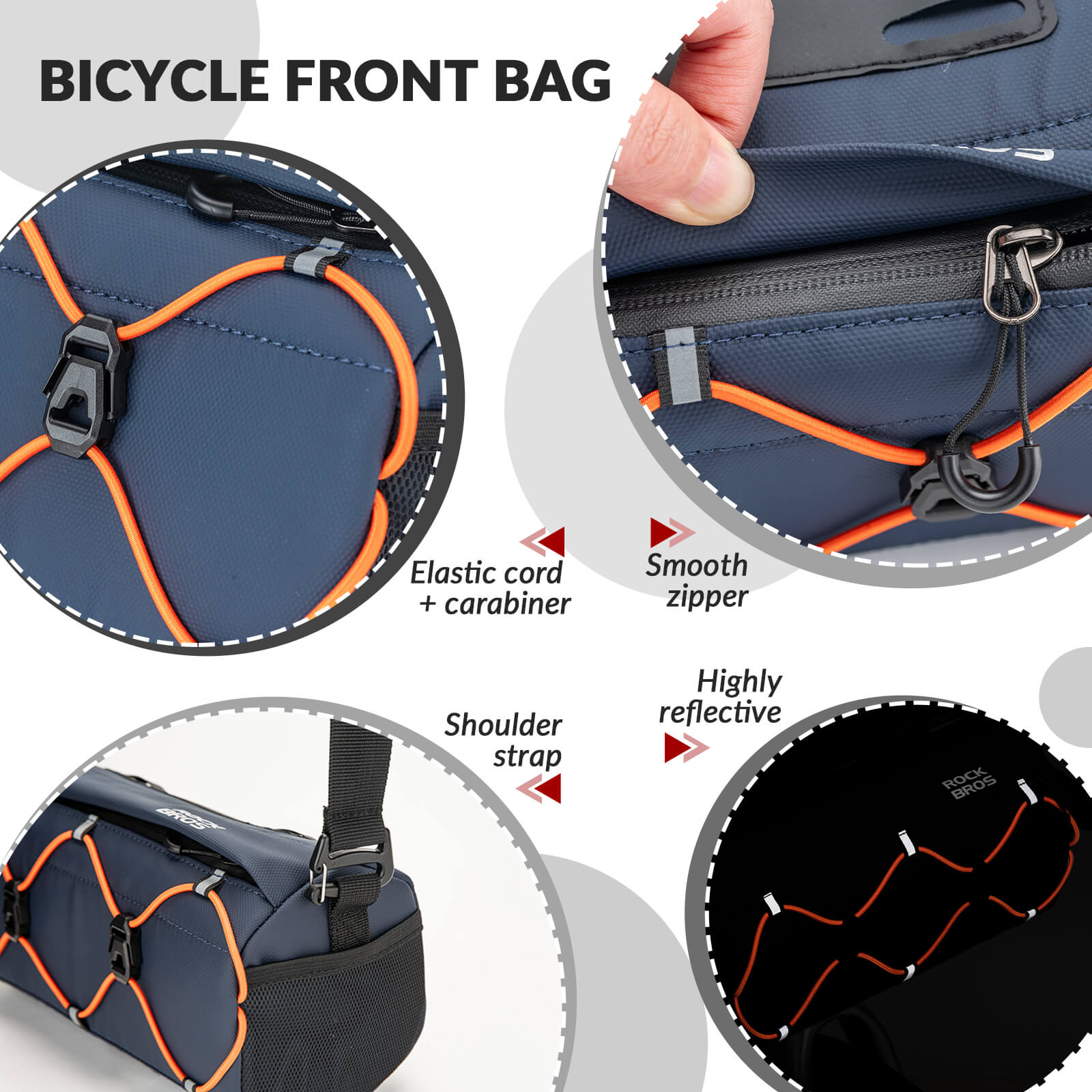 ROCKBROS Handlebar Bag 2.2L – Smart Storage On-The-Go! #Color_Dark Blue