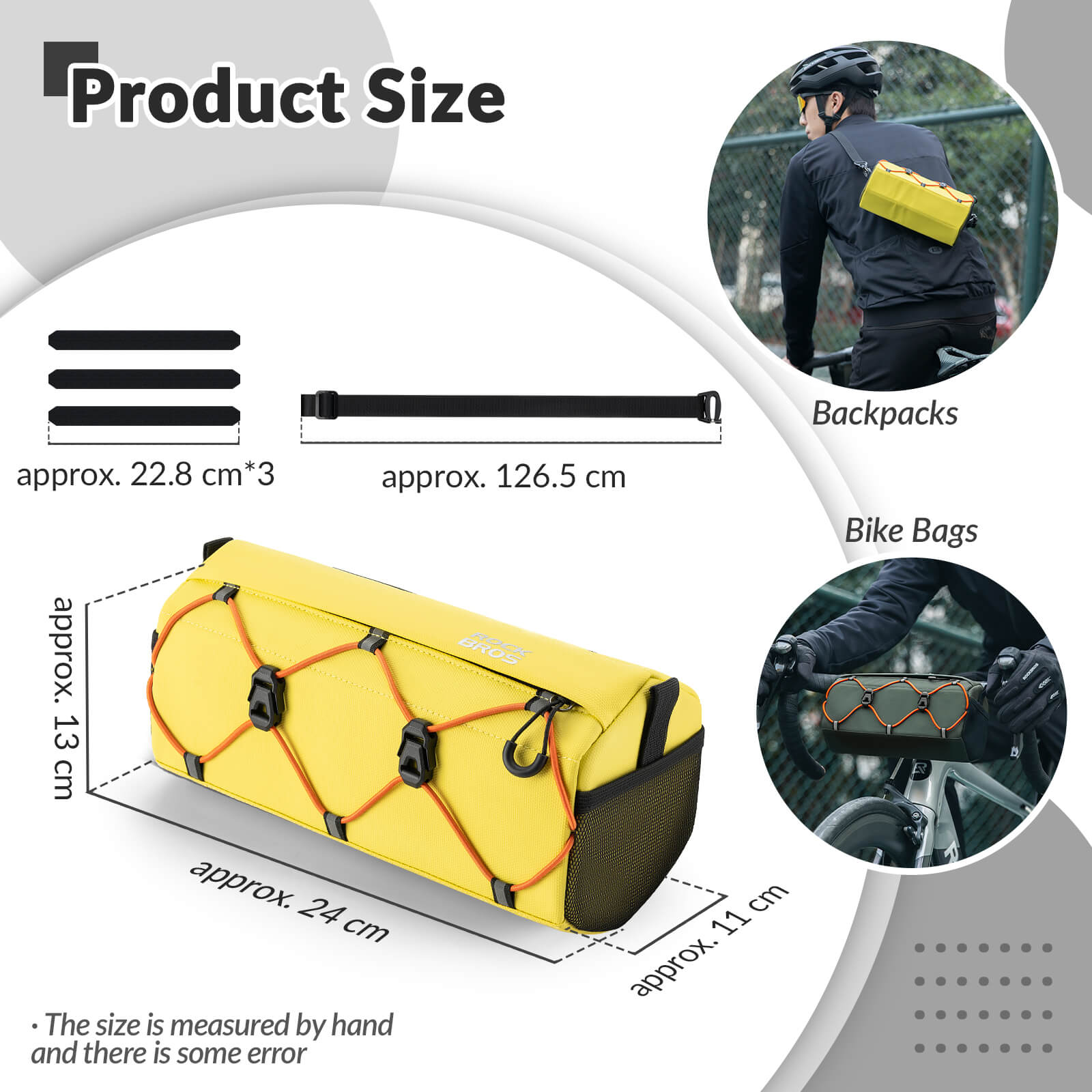 ROCKBROS Handlebar Bag 2.2L – Smart Storage On-The-Go! #Color_Yellow