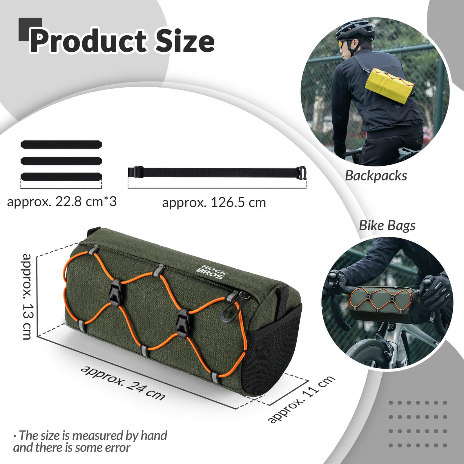 ROCKBROS Handlebar Bag 2.2L – Smart Storage On-The-Go! #Color_Dark Green