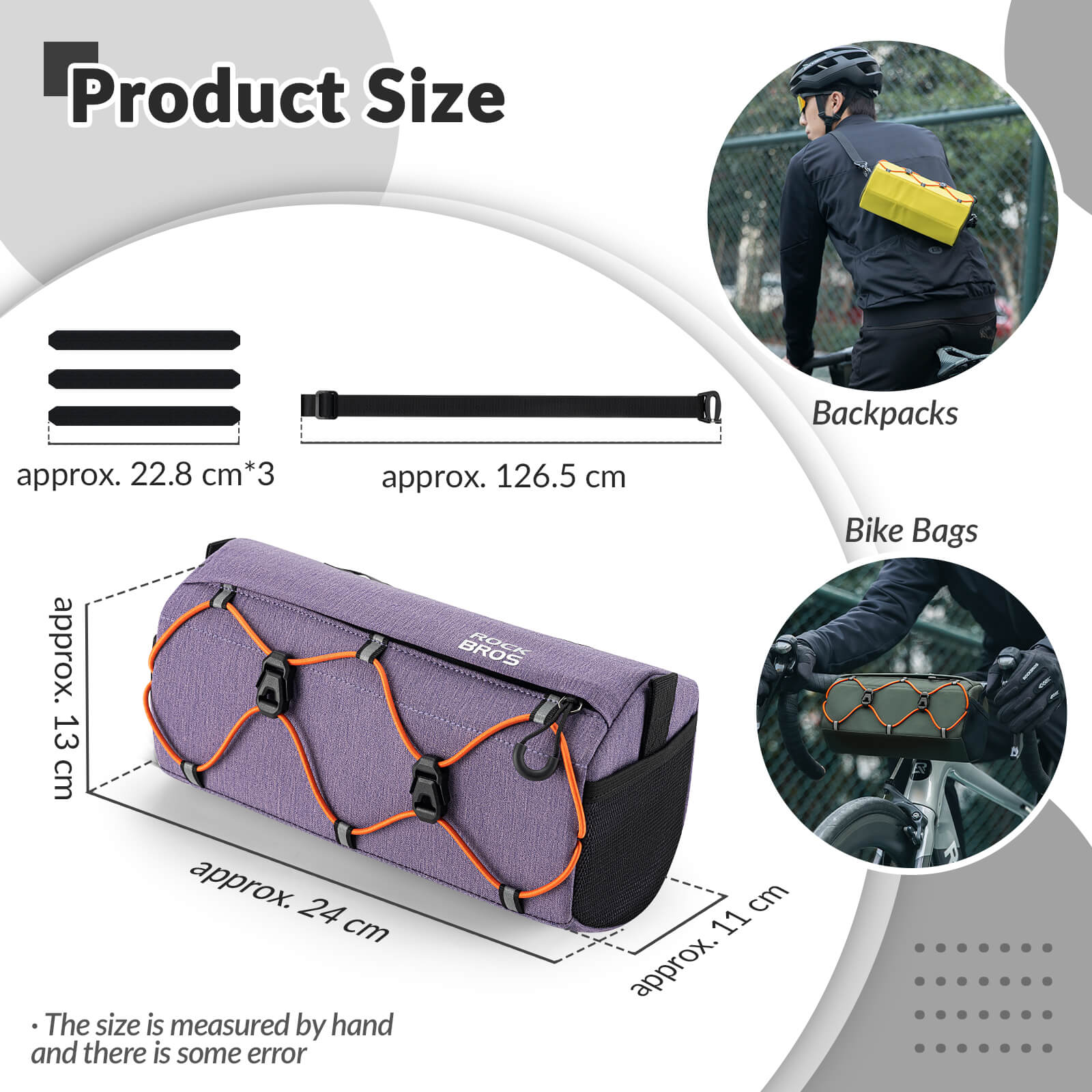 ROCKBROS Handlebar Bag 2.2L – Smart Storage On-The-Go! #Color_Purple