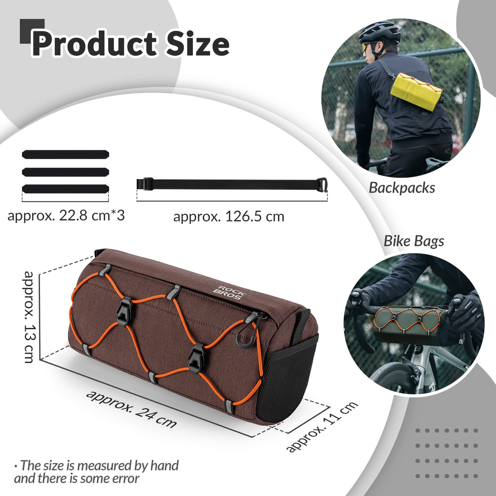 ROCKBROS Handlebar Bag 2.2L – Smart Storage On-The-Go! #Color_Brown