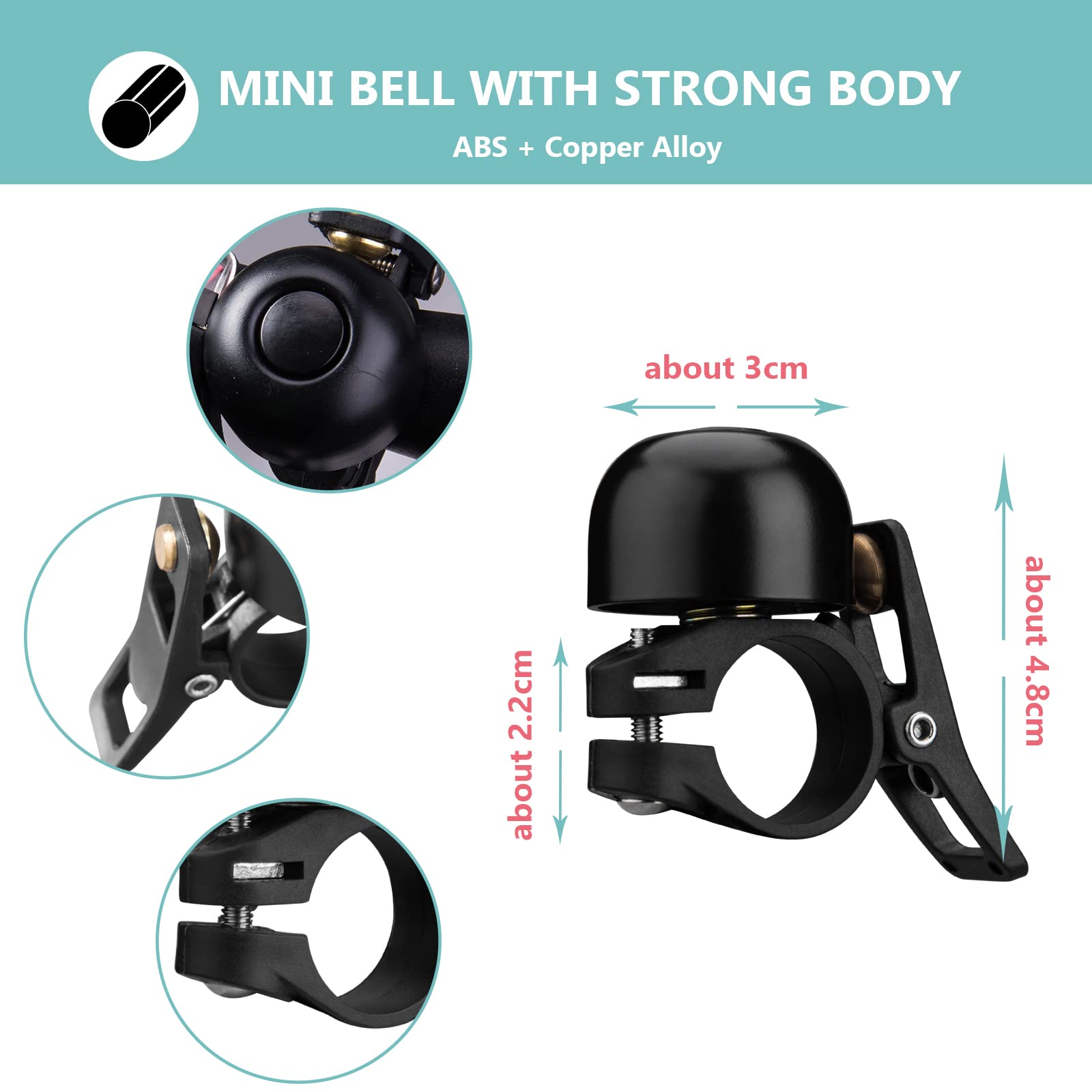 ROCKBROS Bicycle Bell, Bicycle Horn Bell Vintage Classic Bell Sound Horn