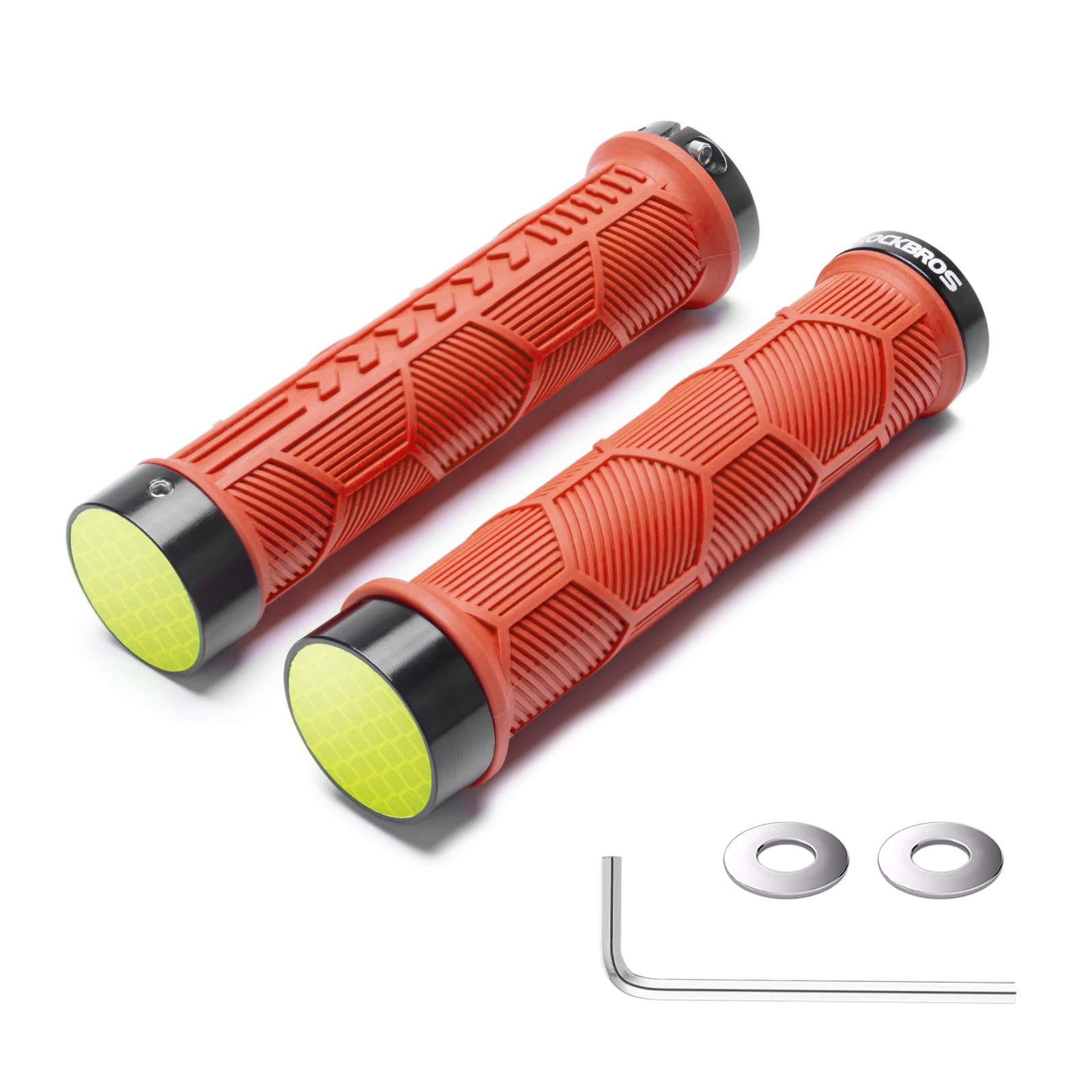 ROCKBROS Bicycle Handlebar Grips Non-slip Rubber Handlebar Grips #Color_Orange