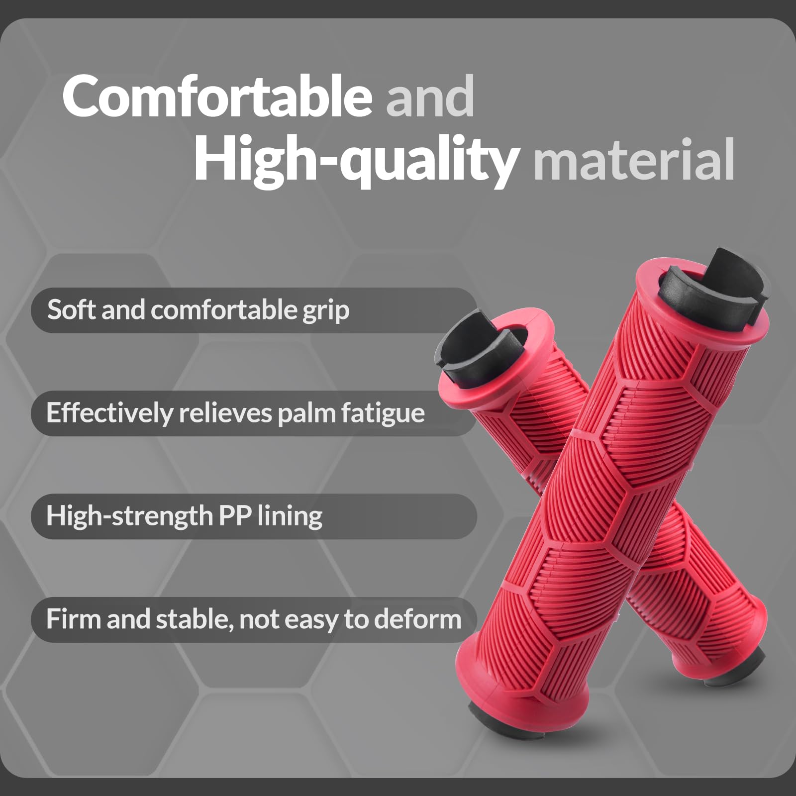 ROCKBROS Bicycle Handlebar Grips Non-slip Rubber Handlebar Grips #Color_Red