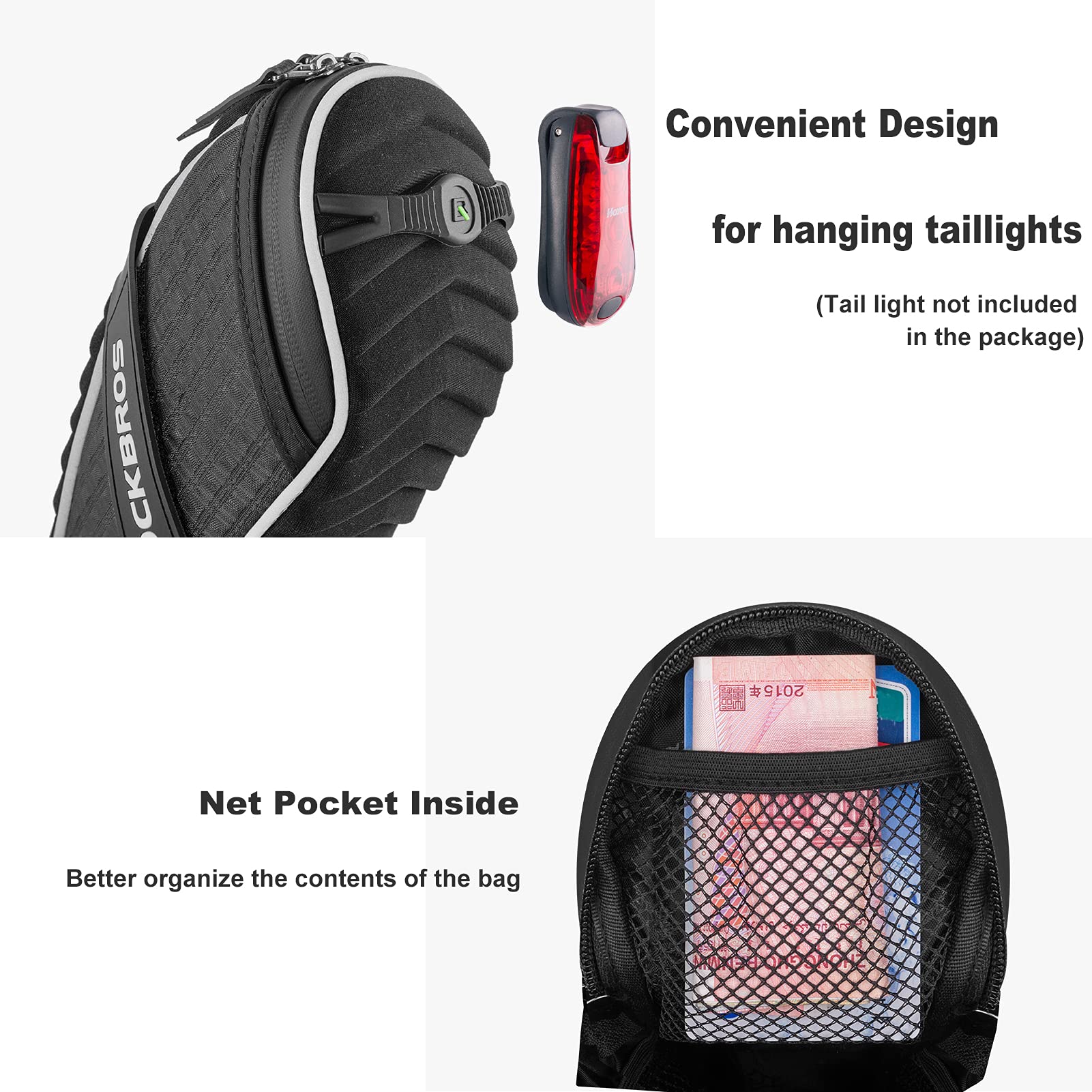 ROCKBROS Bicycle Saddle Bag Under Seat 3D Shell Cycling Seat Pack #Size_Red