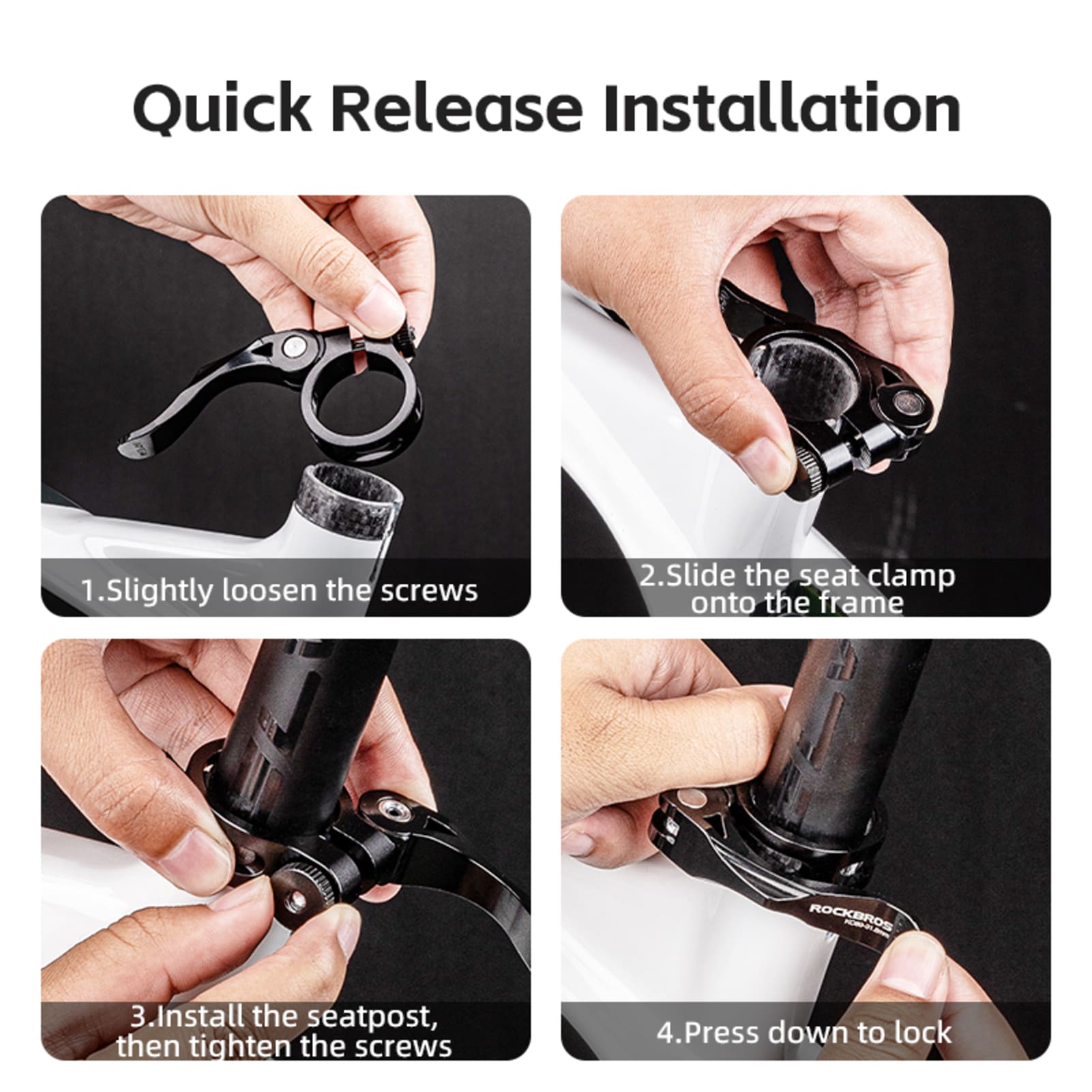 ROCKBROS Quick-Release Bicycle Seat Clamp – Instant Height Adjustment for Any Ride
