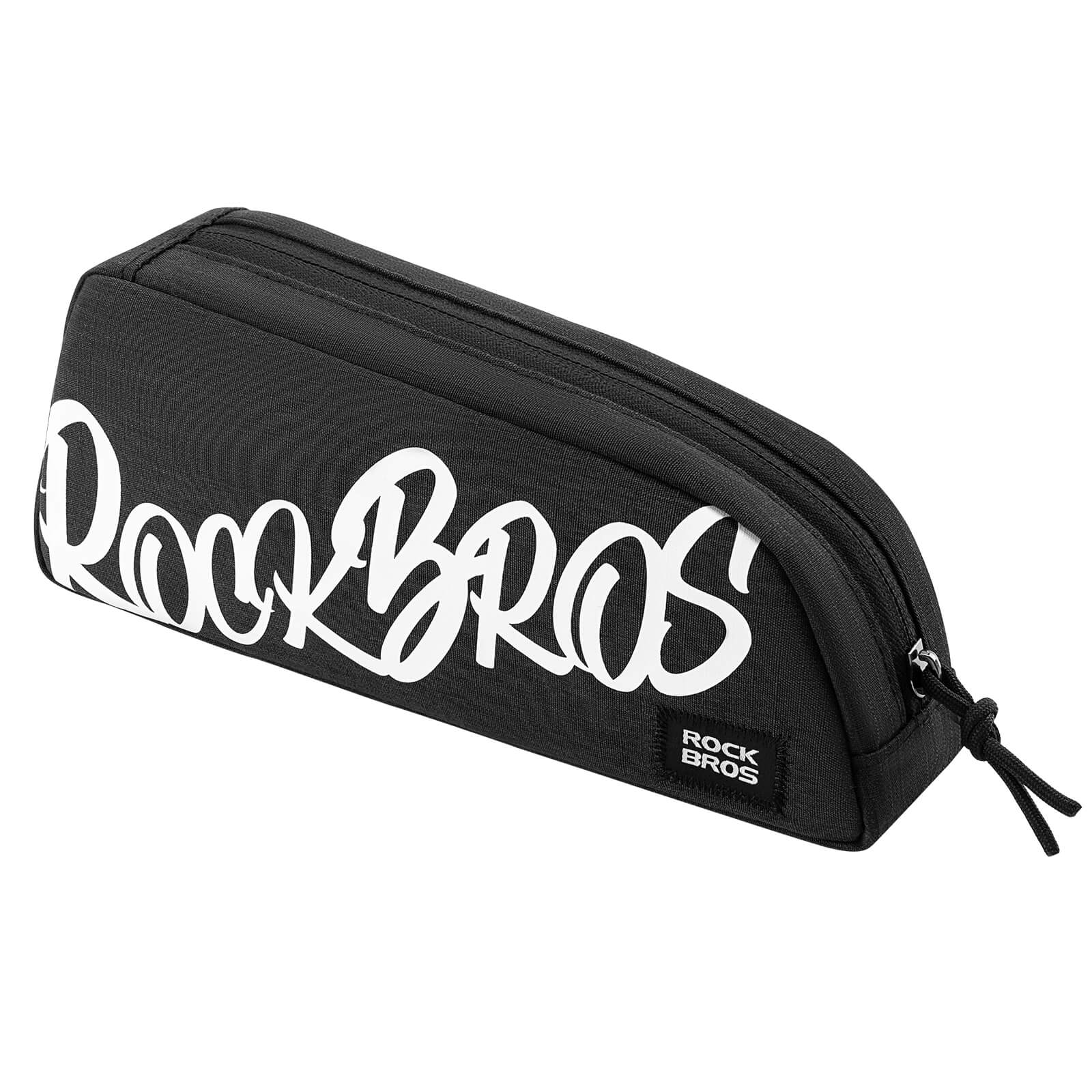 ROCKBROS 0.8L bike frame bag G009 waterproof top tube bag with large storage and easy-access design for cycling essentials.#Color_Black