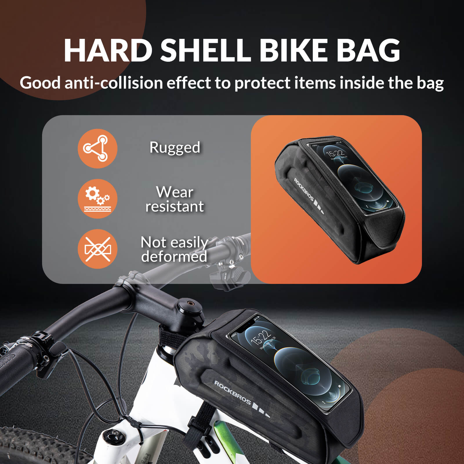 ROCKBROS Bike Frame Bag 1.7L – Smart Storage + Phone Access On The Go! #Color_Camouflage