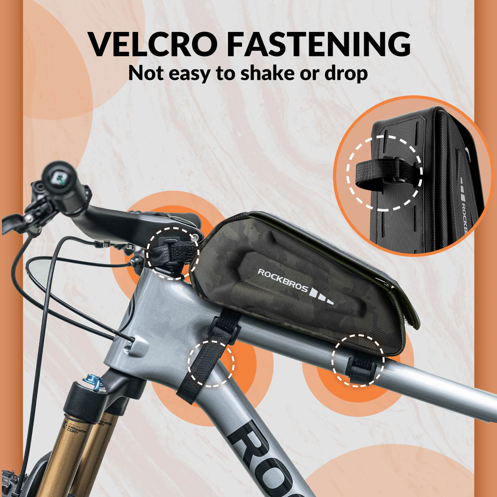 ROCKBROS Bike Frame Bag 1.7L – Smart Storage + Phone Access On The Go! #Color_Camouflage